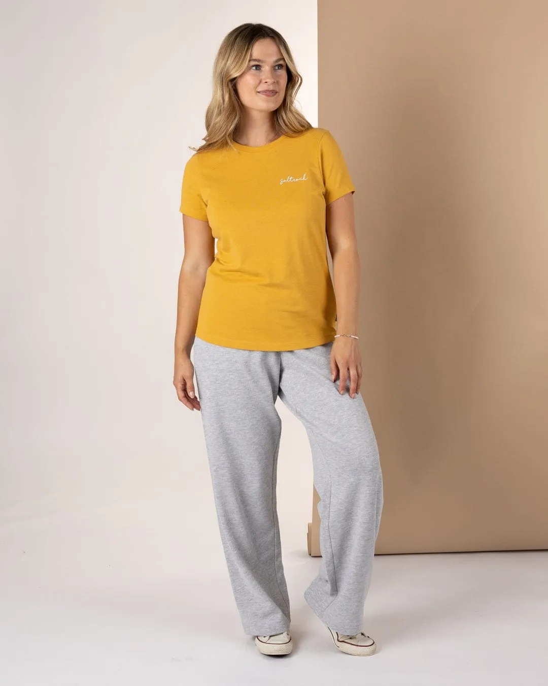 Velator - Womens Short Sleeve T-Shirt - Yellow Street Style Trend HeatResistantMaterial
