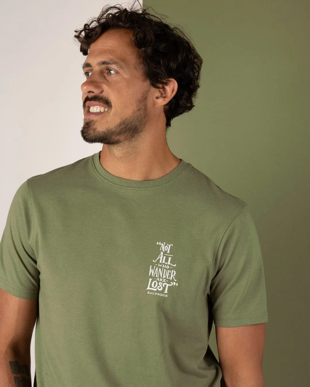 Flexible Collar Lost Ships - Mens Short Sleeve T-Shirt - Green