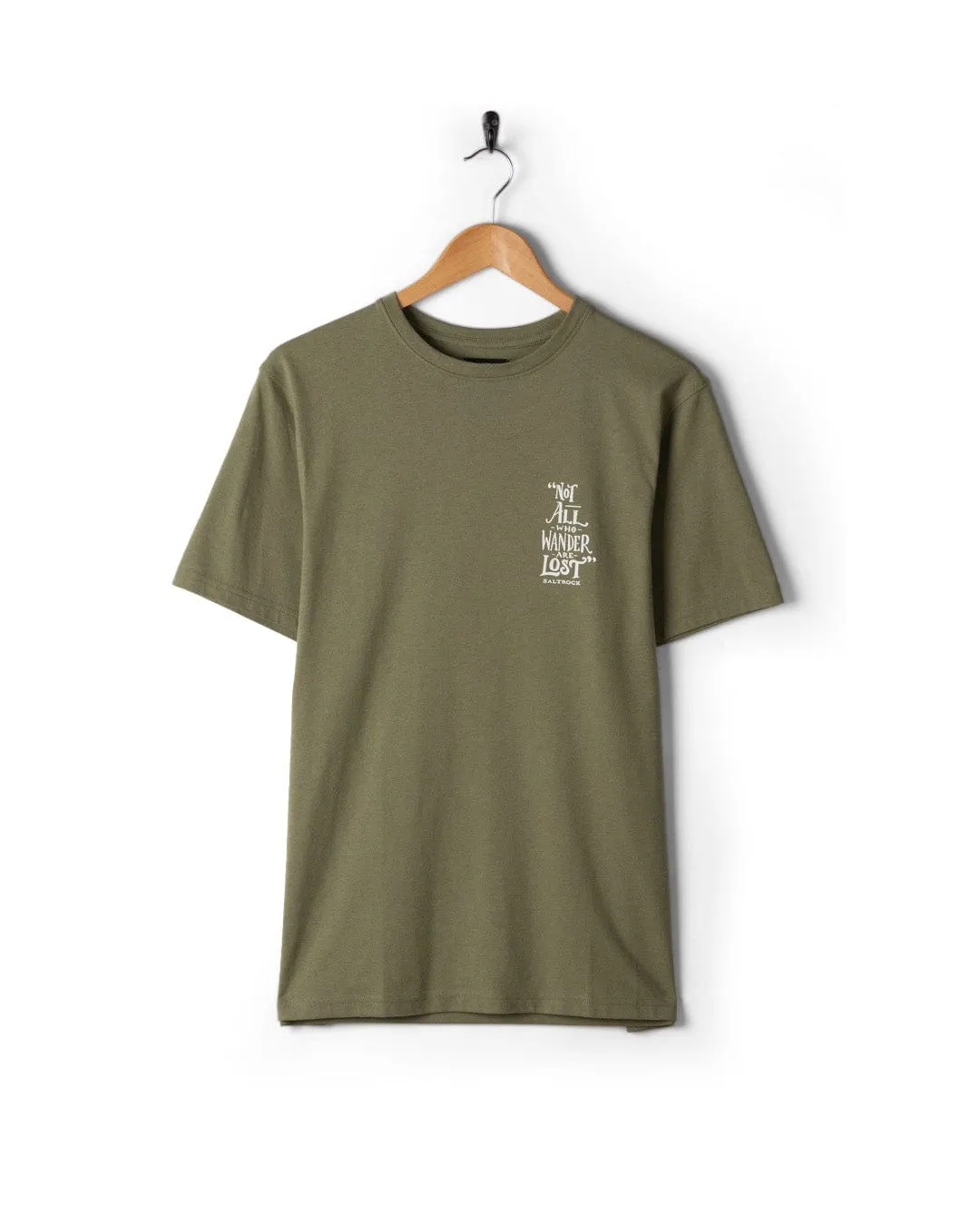 Lost Ships - Mens Short Sleeve T-Shirt - Green Lightweight Look Comfort Flex