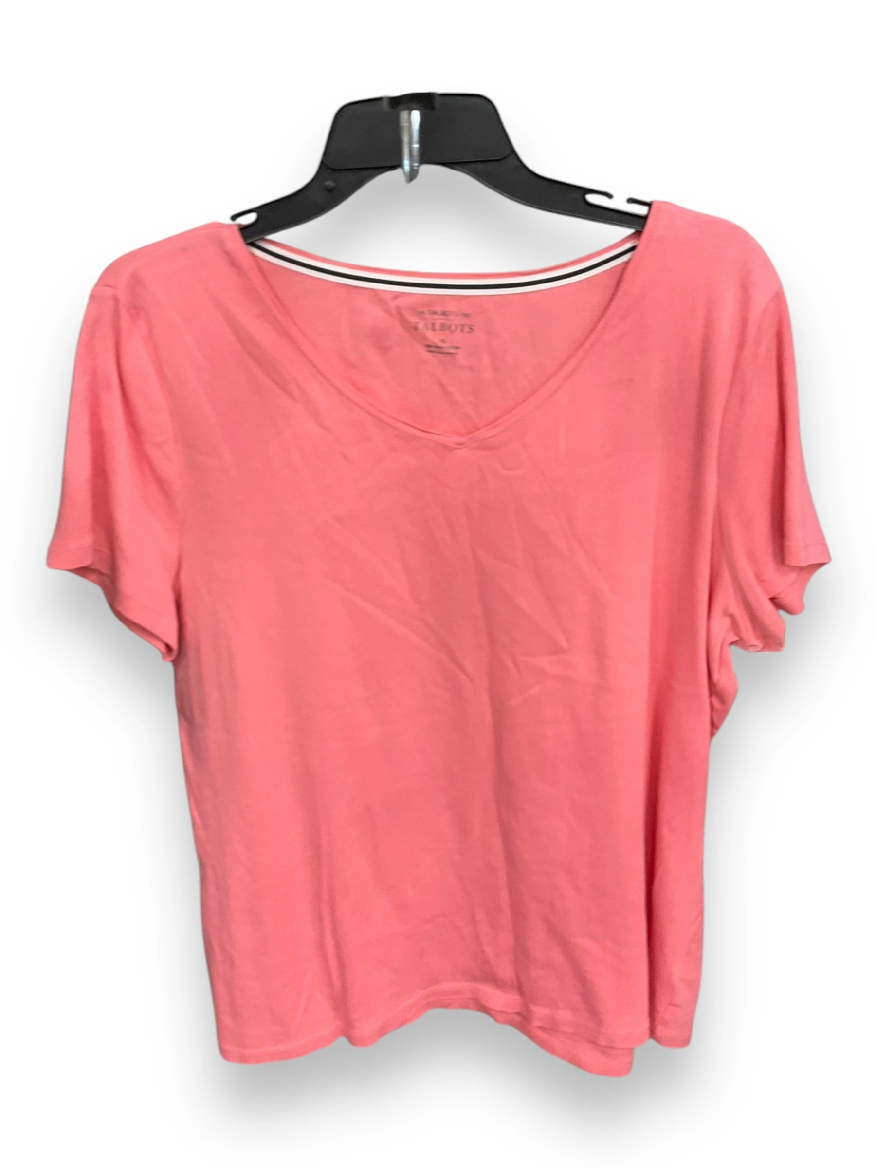 Top Short Sleeve By Talbots In Peach, Size: Xl MicrofiberTech
