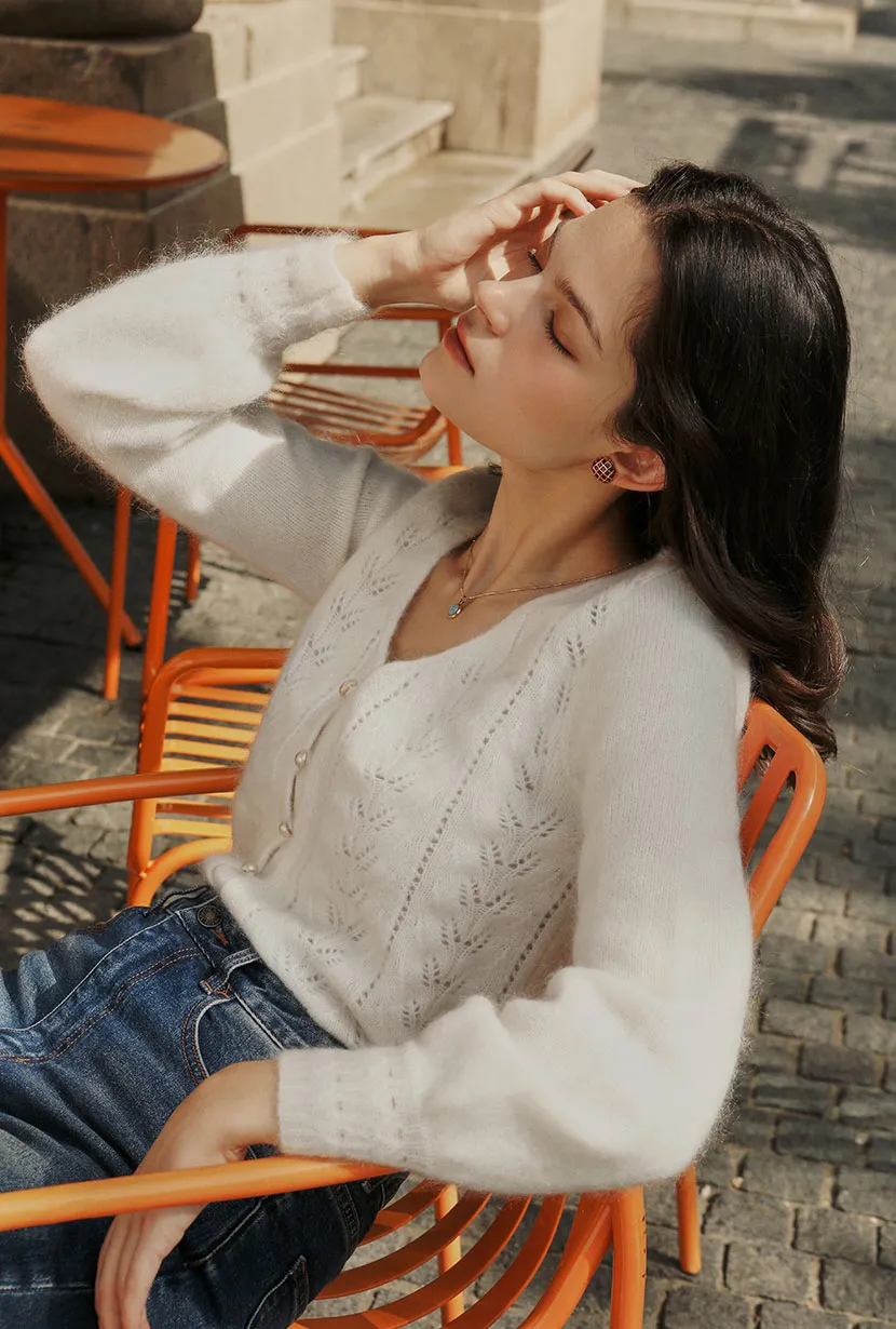 Carissa Mohair Cardigan - Ivory AntiStatic Lining Heavyweight Durability