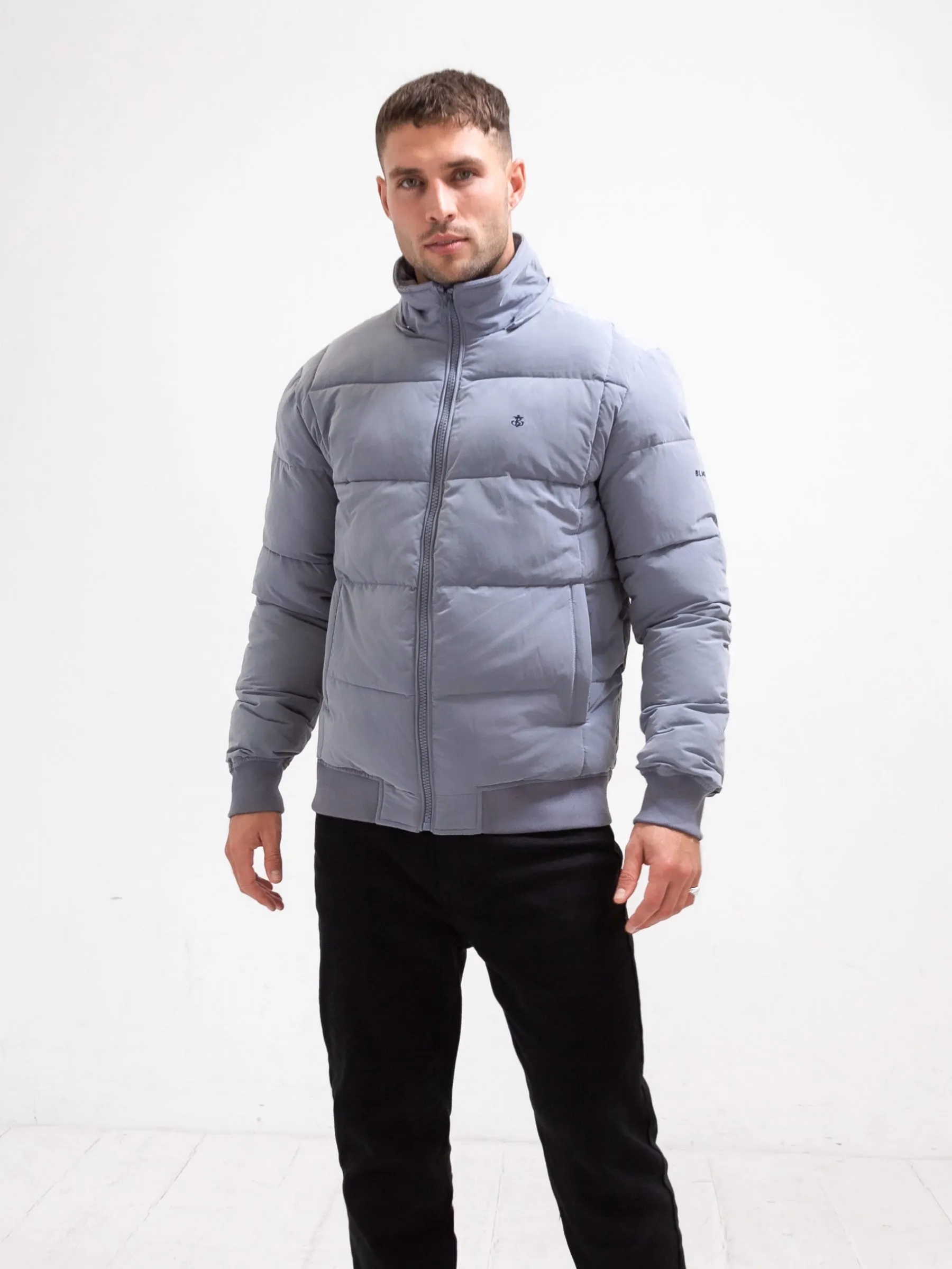Ultimate Puffer Coat - Light Blue ZipperClosure Hypoallergenic Fabric Blend