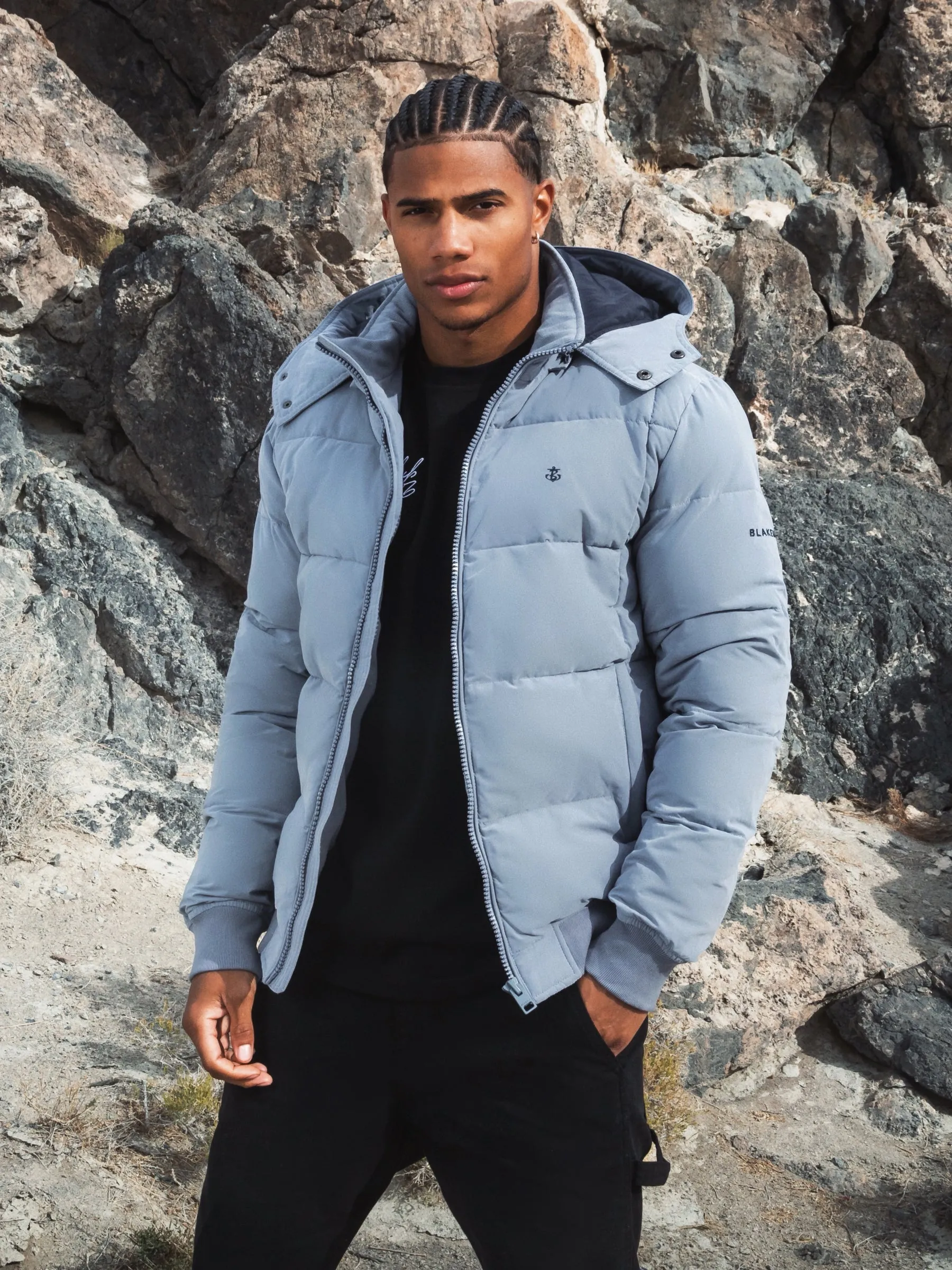 Ultimate Puffer Coat - Light Blue Modern City Outfit Body Mapped Ventilation