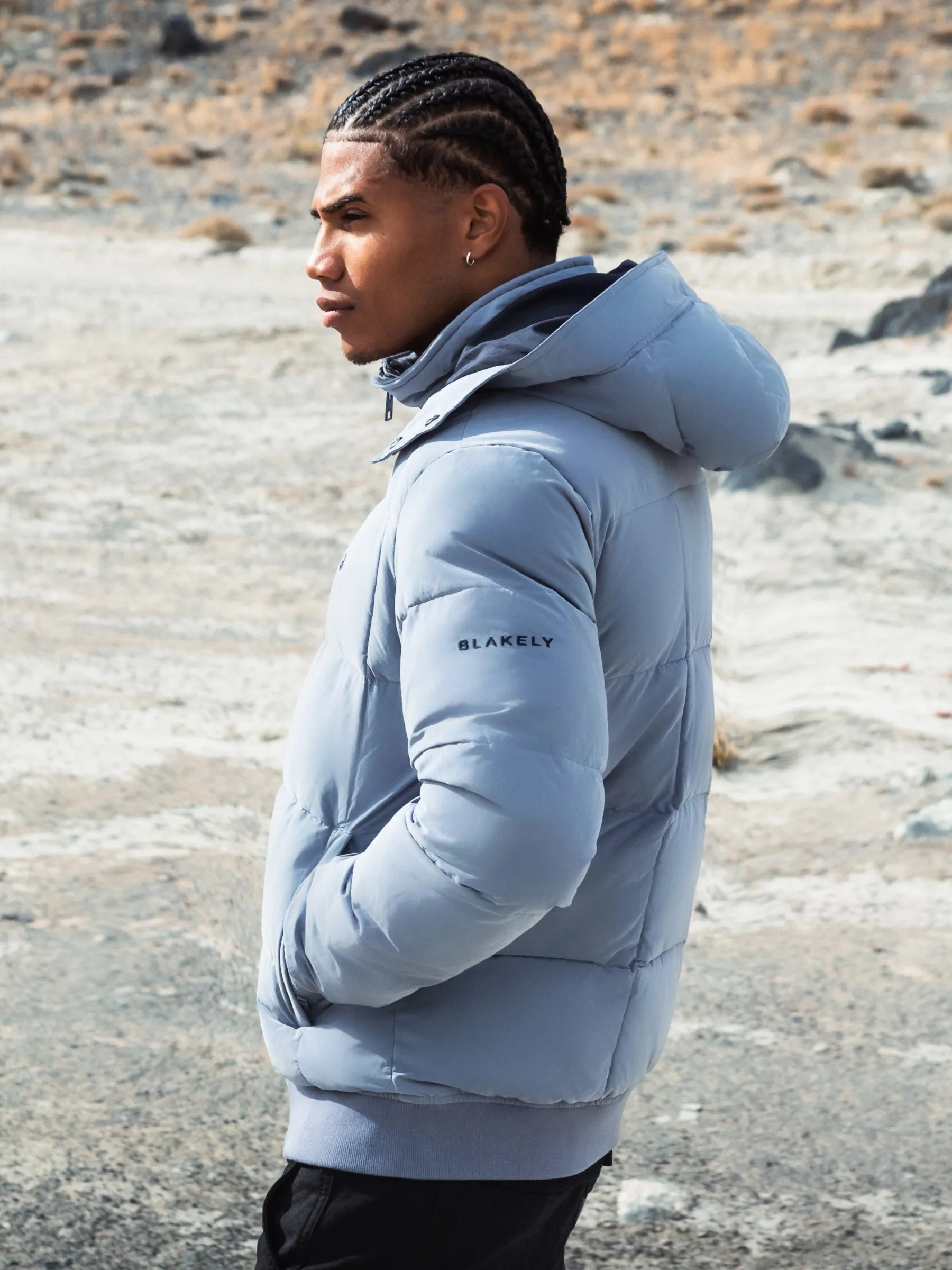 Non Iron Fabric Tech Ultimate Puffer Coat - Light Blue