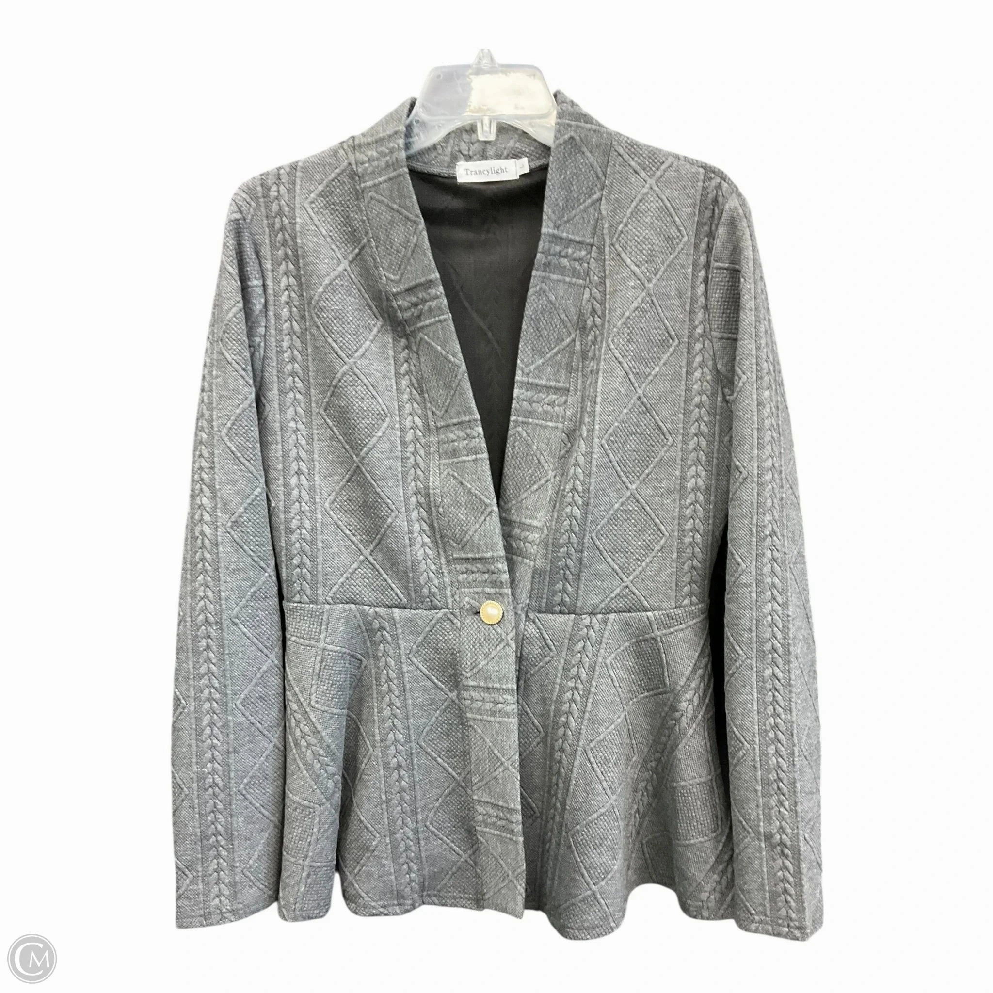 Cardigan By Clothes Mentor In Grey, Size: L StretchMaterial