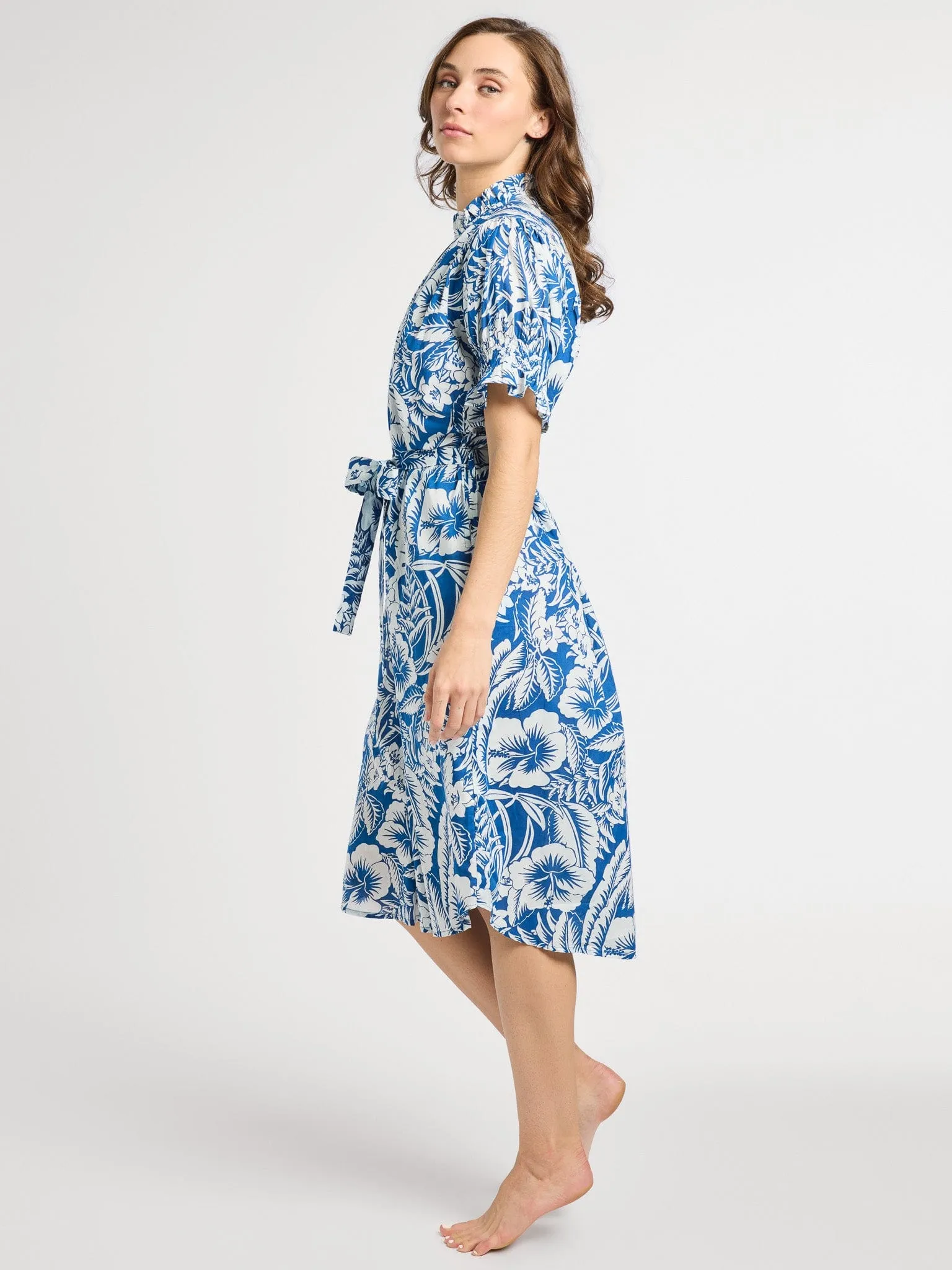 Vera Dress in Blue Hibiscus Bold Design Active Outfit