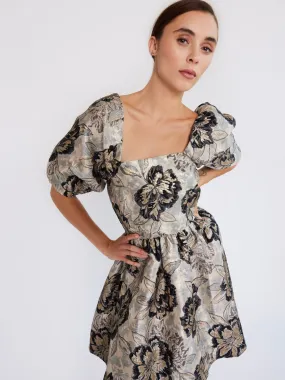 Nina Dress in Black Brocade Grace Vibe New Spirit