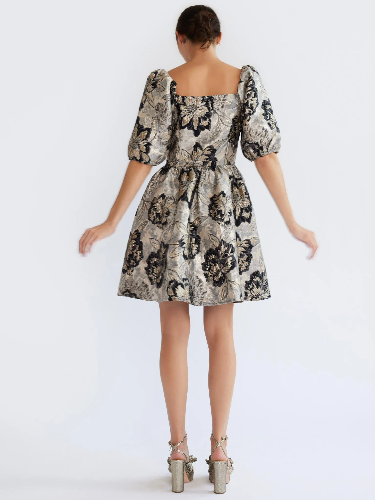 Perfect Style Wear Nina Dress in Black Brocade