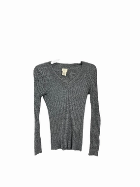 Sweater By Andrea Jovine In Black & Grey, Size: Xl Stretch Fit Double Stitched Hem
