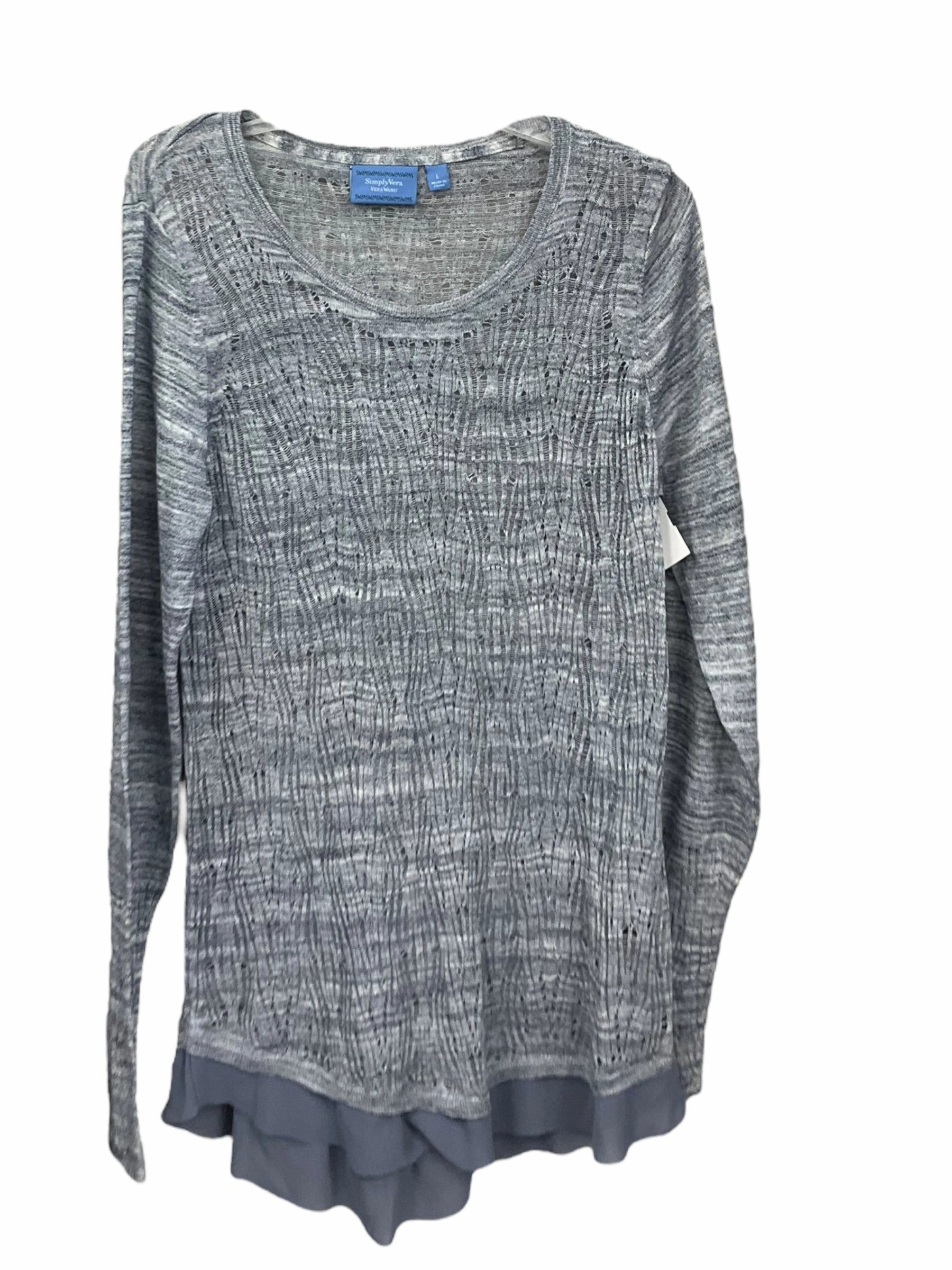 Vintage Hoodie Blue Top Long Sleeve Loft, Size L