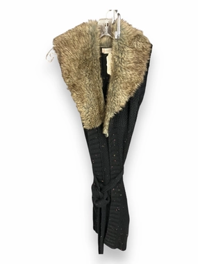 Ribbed Neckline Soft Inner Lining Vest Sweater By Altard State In Brown & Tan, Size: S