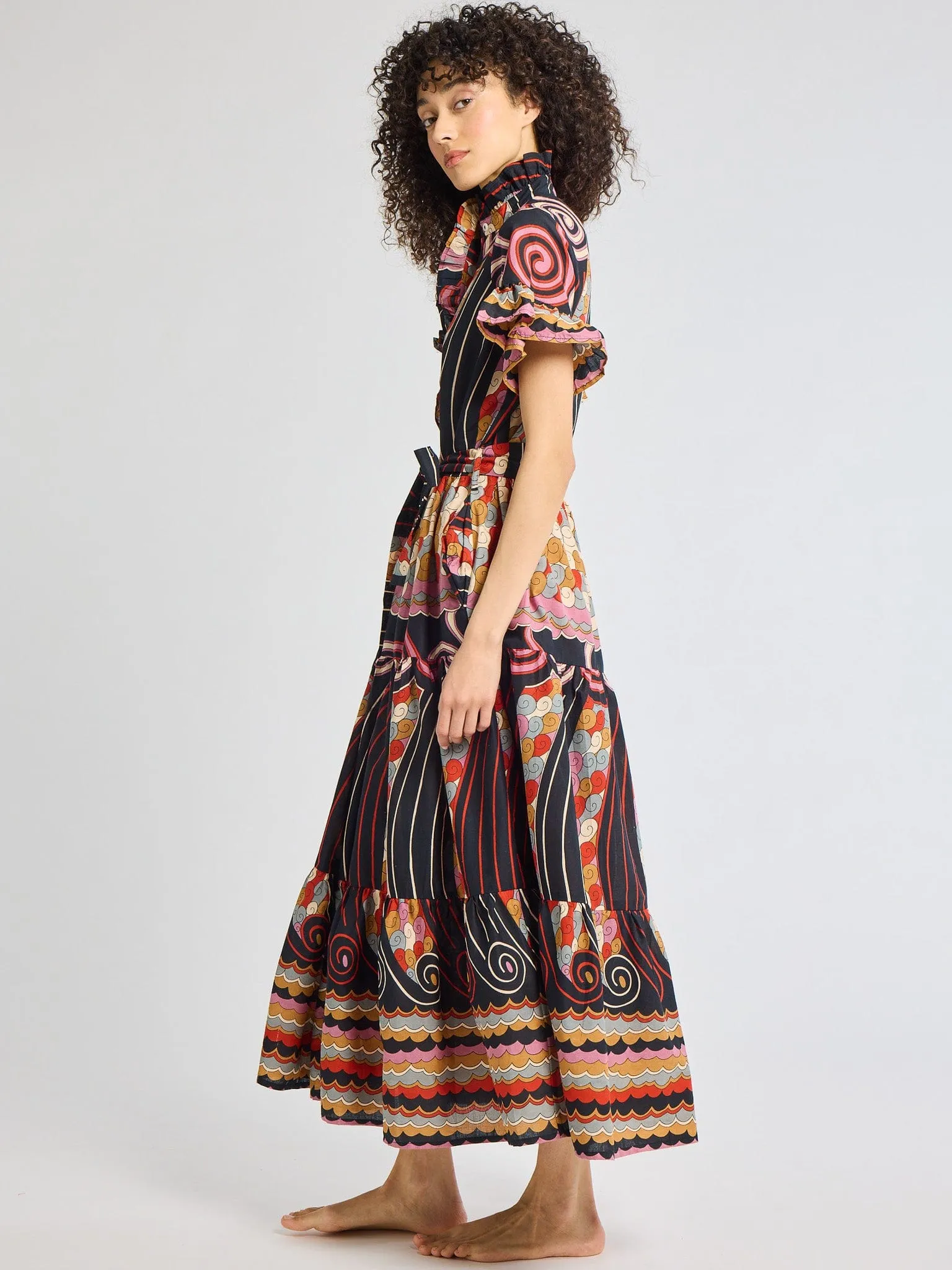 Victoria Dress in Maar Print Spring Mood
