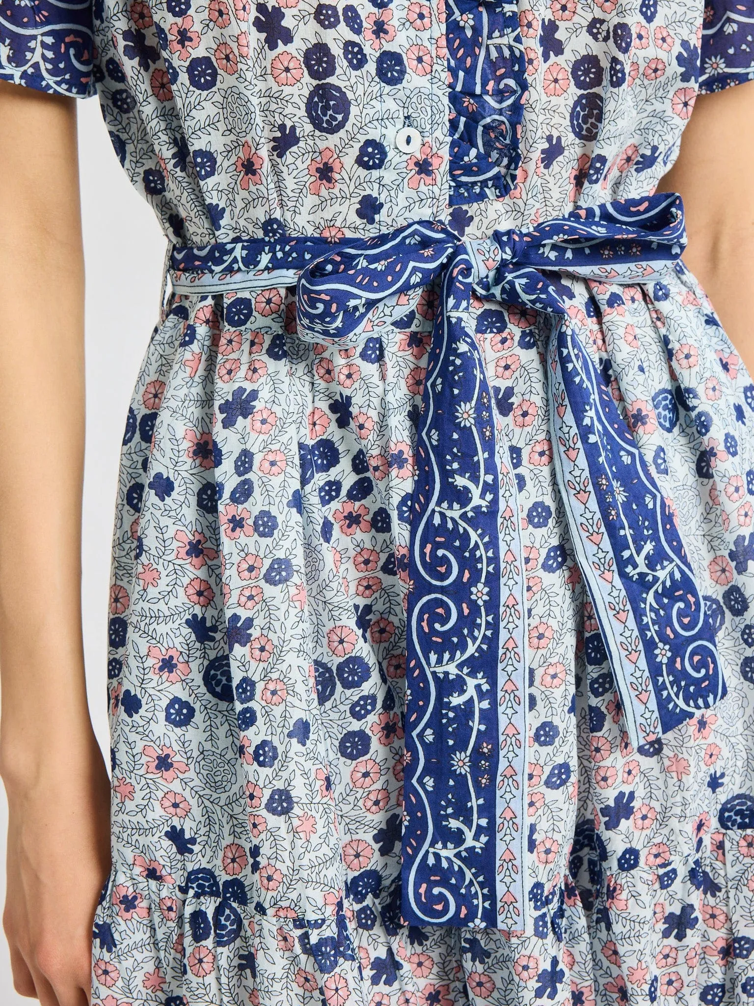 Fashionable And Functional Victoria Dress in Navy Floral