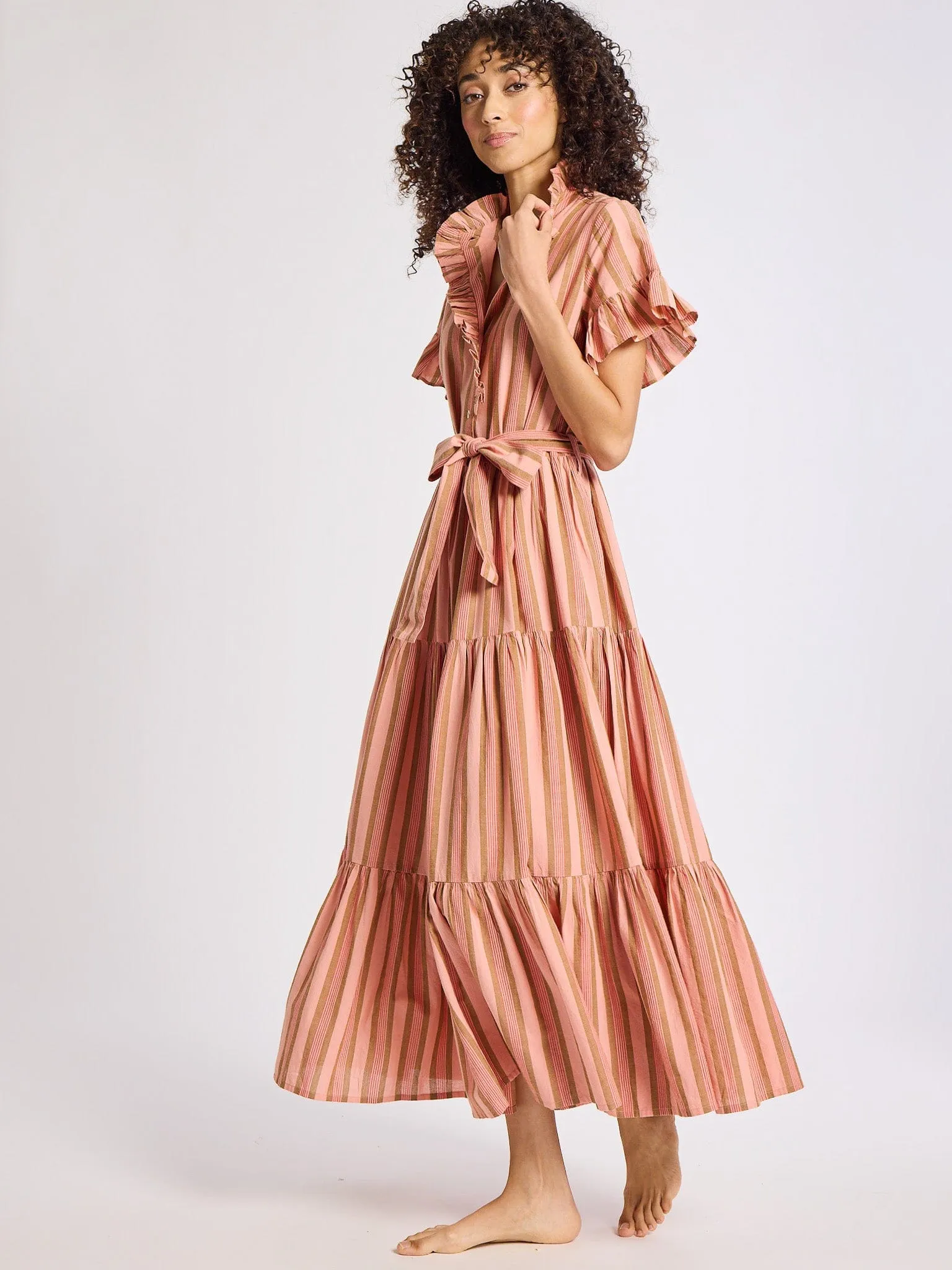 Victoria Dress in Santa Fe Stripe City Flow