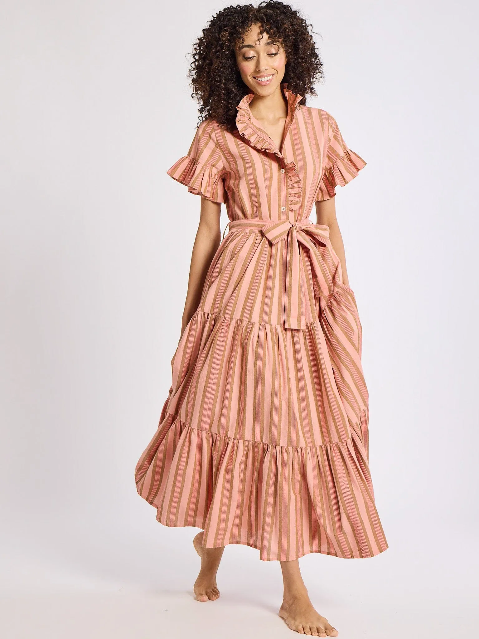 Victoria Dress in Santa Fe Stripe Classic Movement flattering appearance