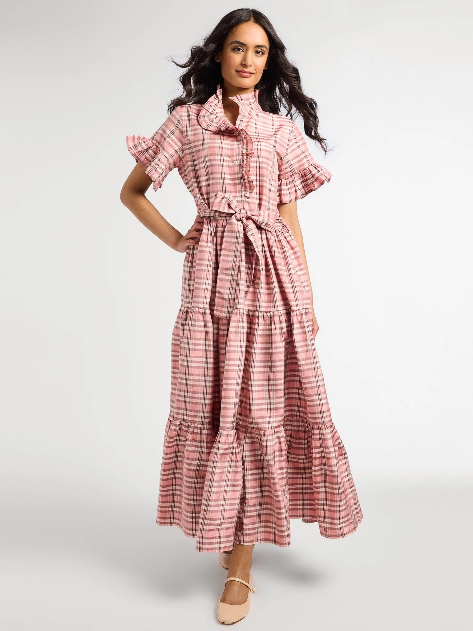 Evening Tone Sleek Drape Victoria Dress in Sugarplum Taffeta