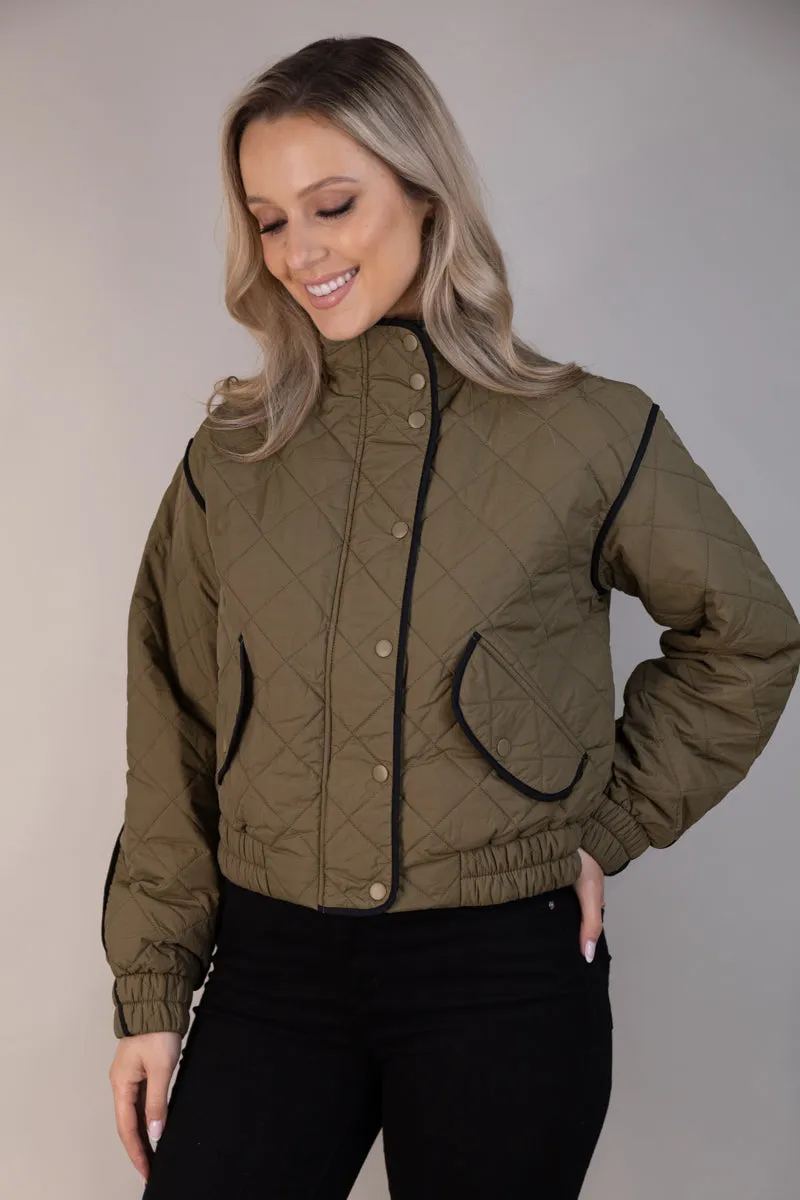 Vilma Short Quilted Jacket Rainy Day Option Reinforced Collar Structure