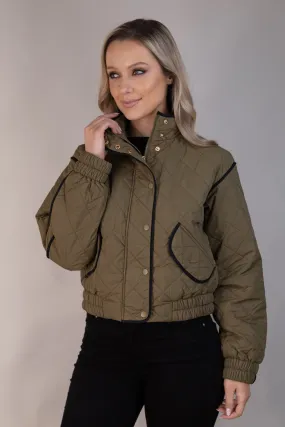 Reinforced Elbow Patches Vilma Short Quilted Jacket