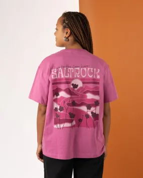 Vista - Womens Oversized Short Sleeve T-Shirt - Dark Pink Comfy Fit Wear Quick Fit Stretch