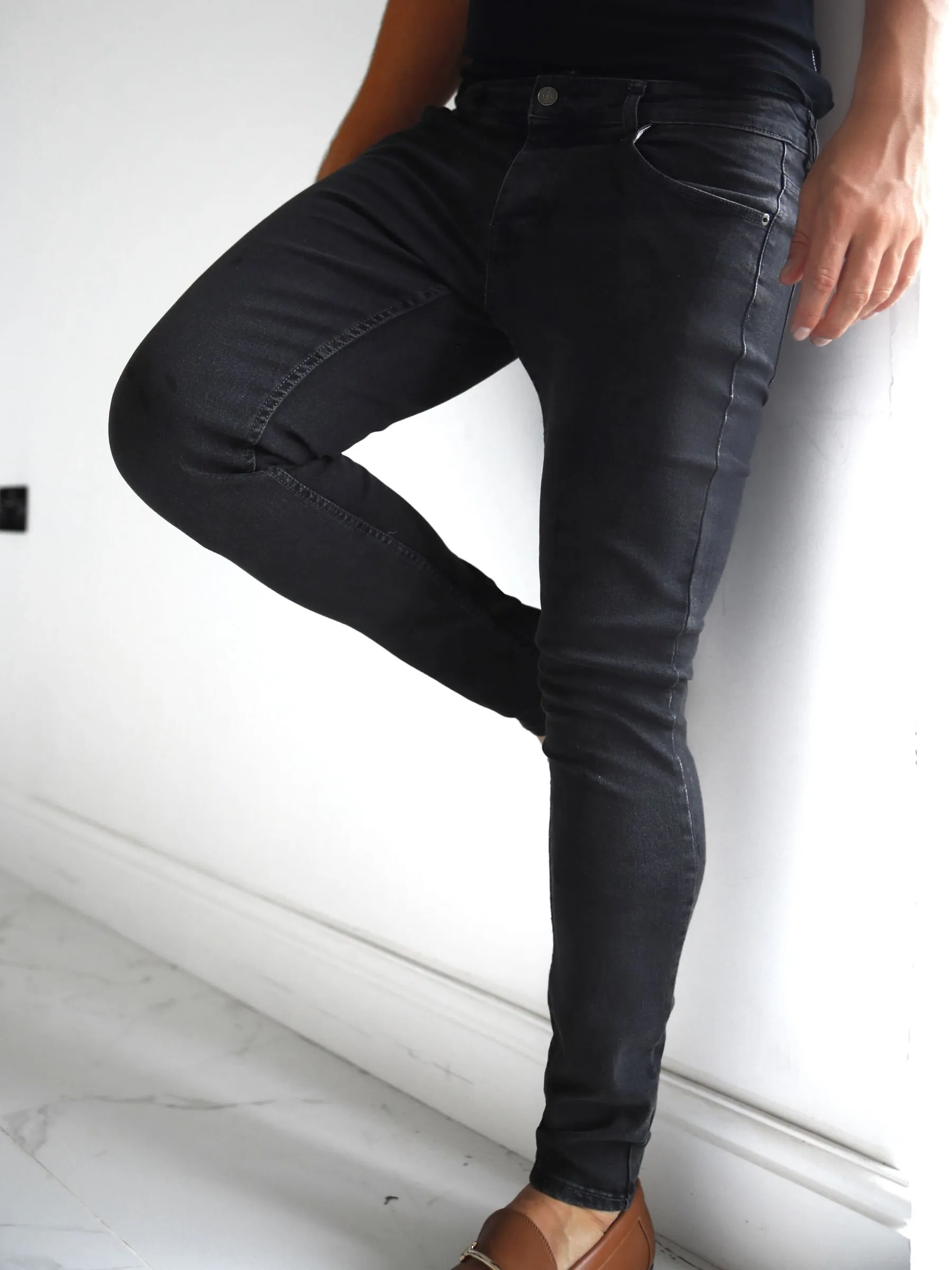 Hidden Rivet Details Vol. 7 Skinny Jeans - Charcoal