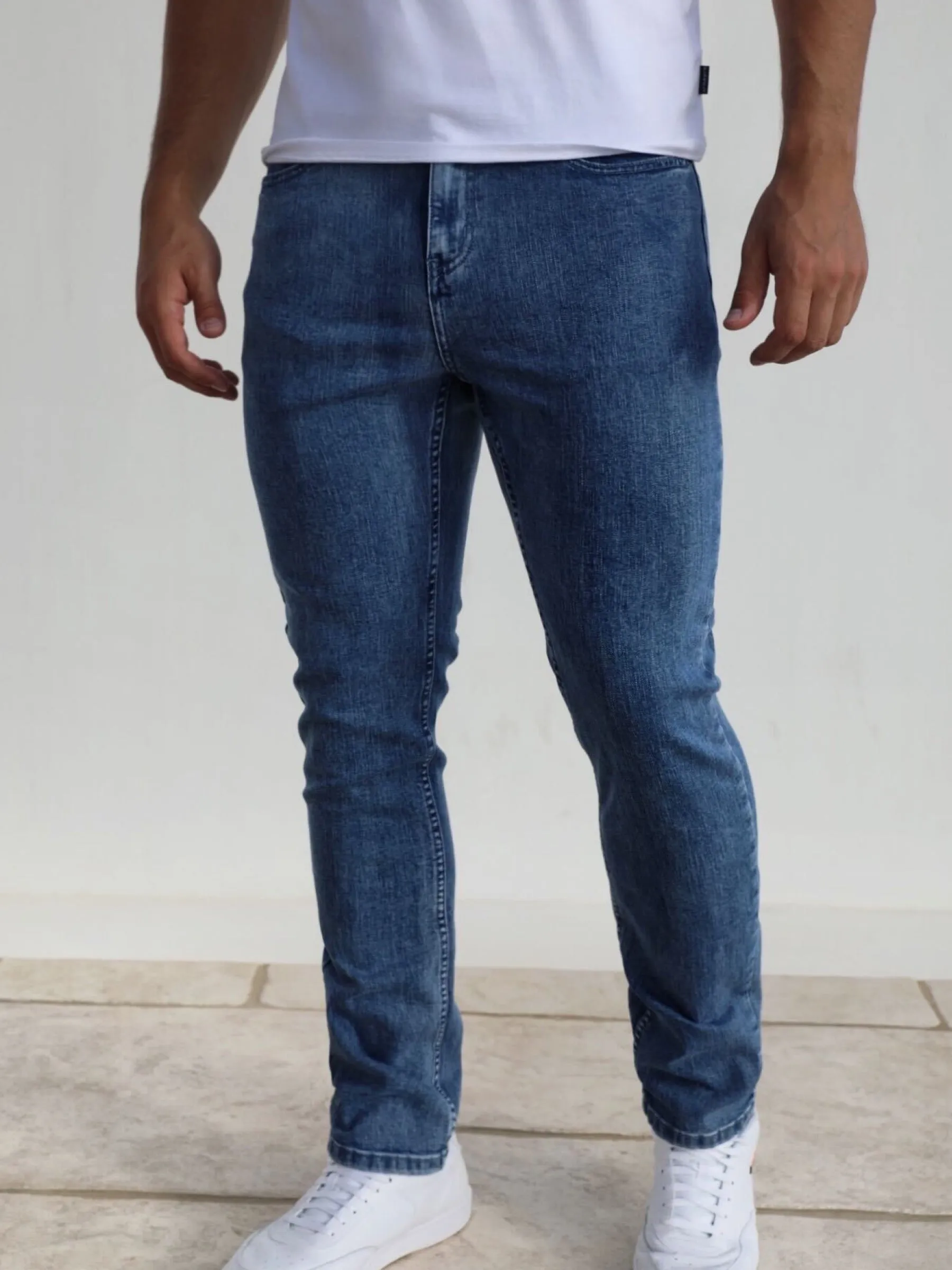 All Time Basic Garment Washed Softness Vol.10 Slim Jeans - Blue