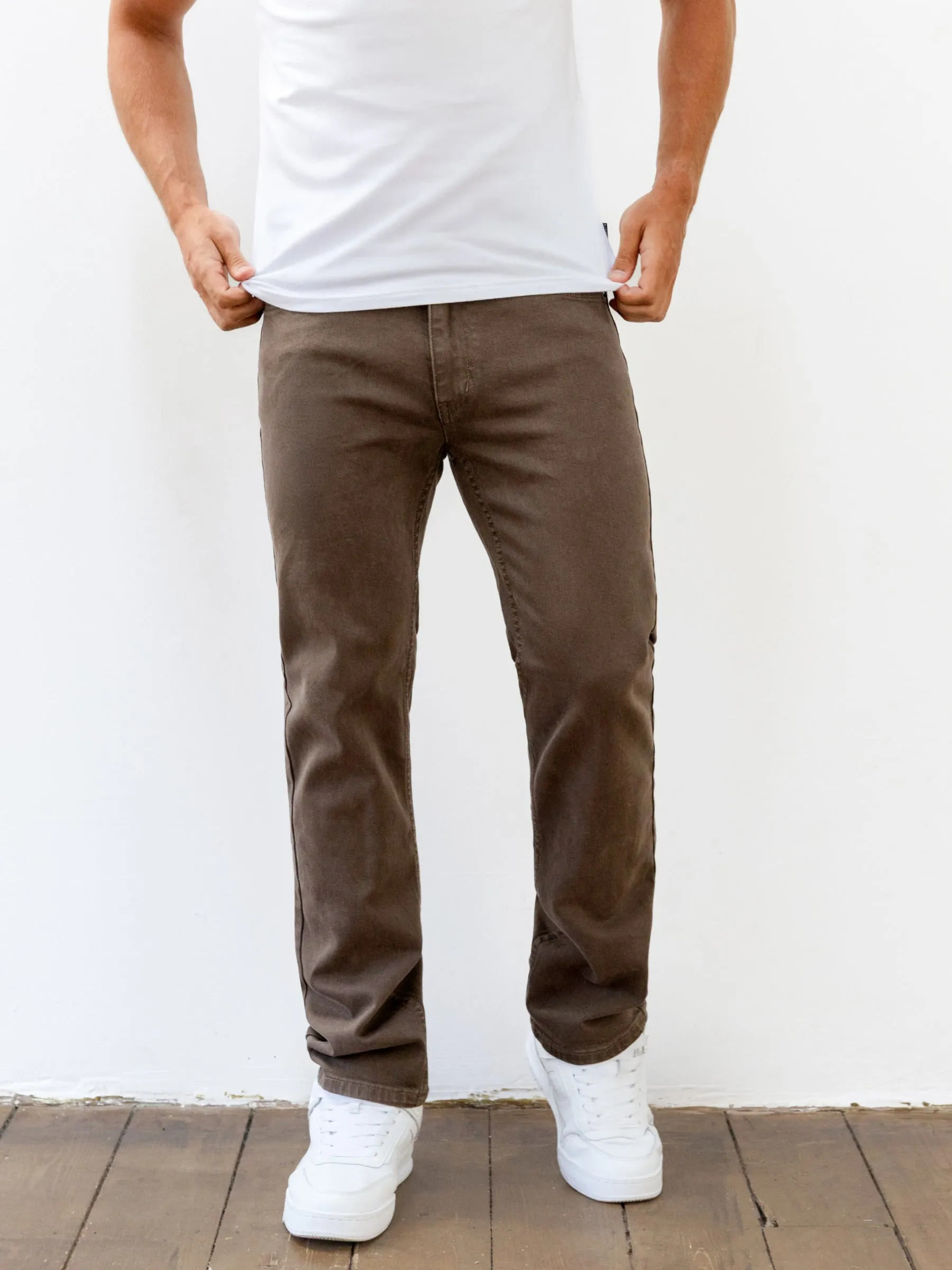 Layered Look Vol.13 Straight Jeans - Brown