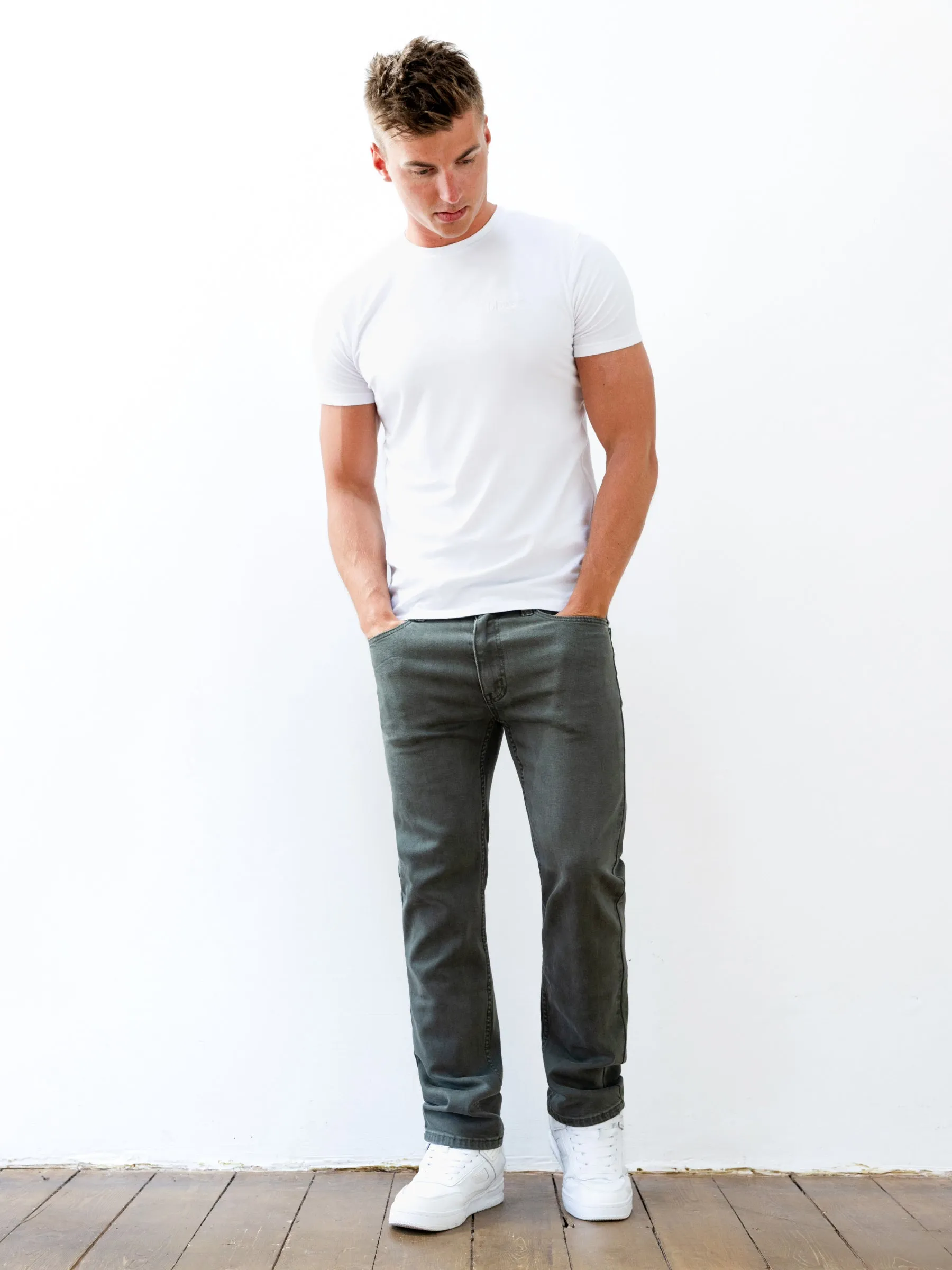 Vol.13 Straight Jeans - Khaki Clean Base Vintage Lover Loose