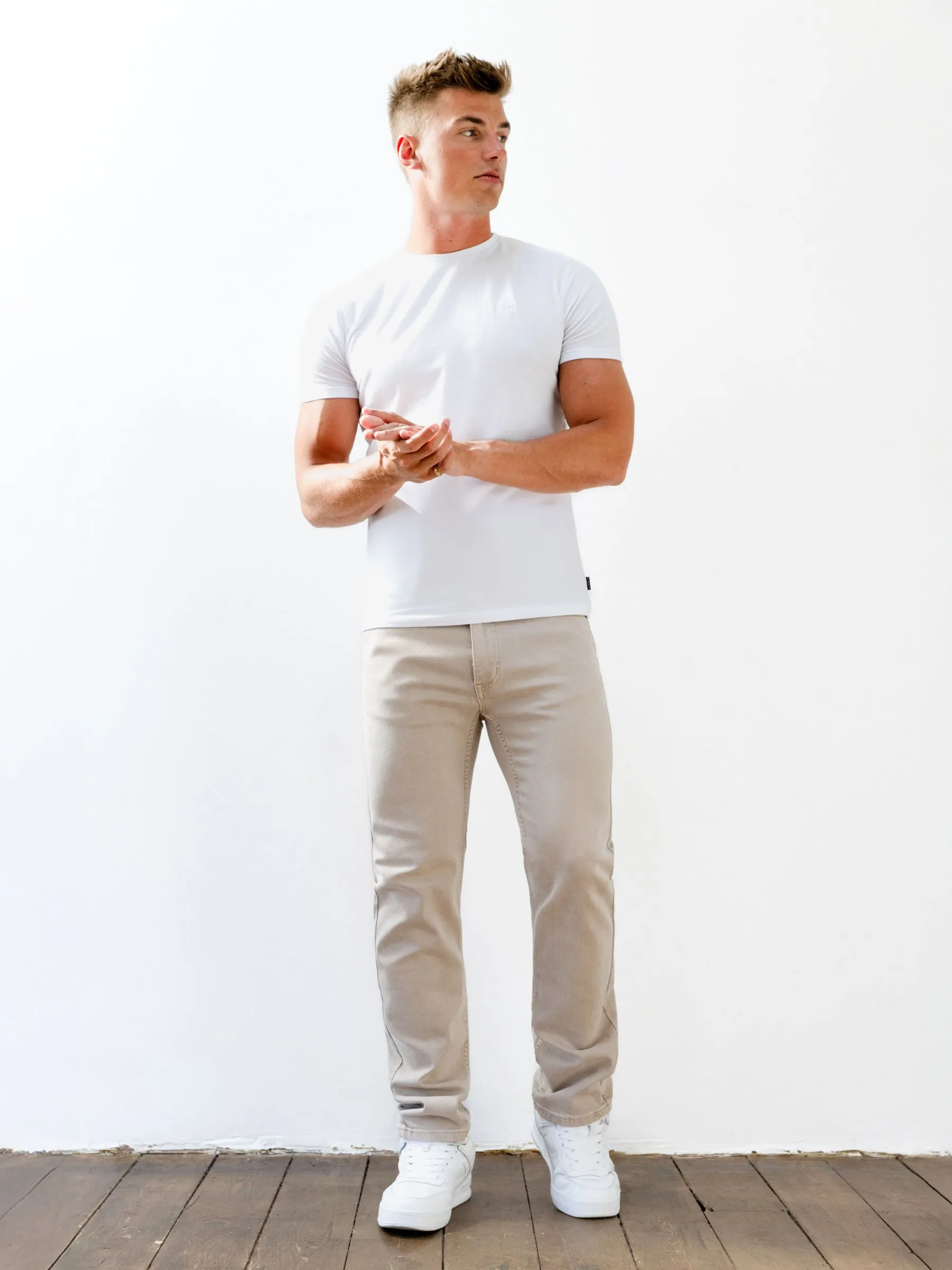 School Fit Fit And Easy Vol.13 Straight Jeans - Tan