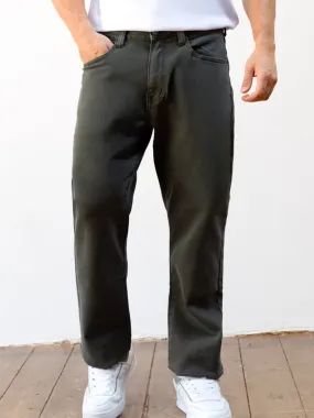 Breathable Lining System Winter Warmth Sustainable Vol.15 Loose Fitting Jeans - Khaki