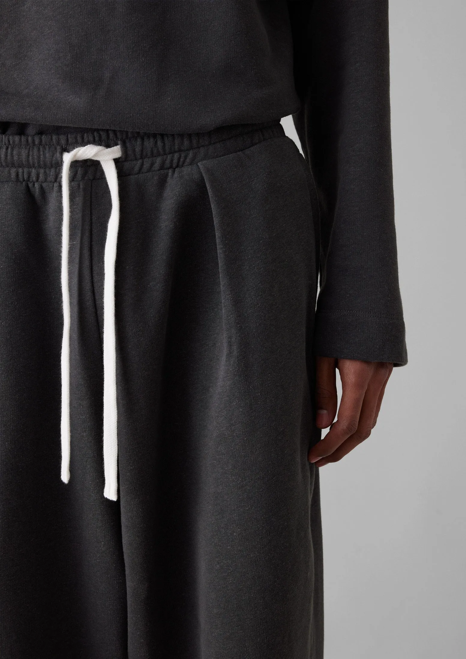 Brushed Cotton Hemp Lounge Pants | Charcoal Polished Look
