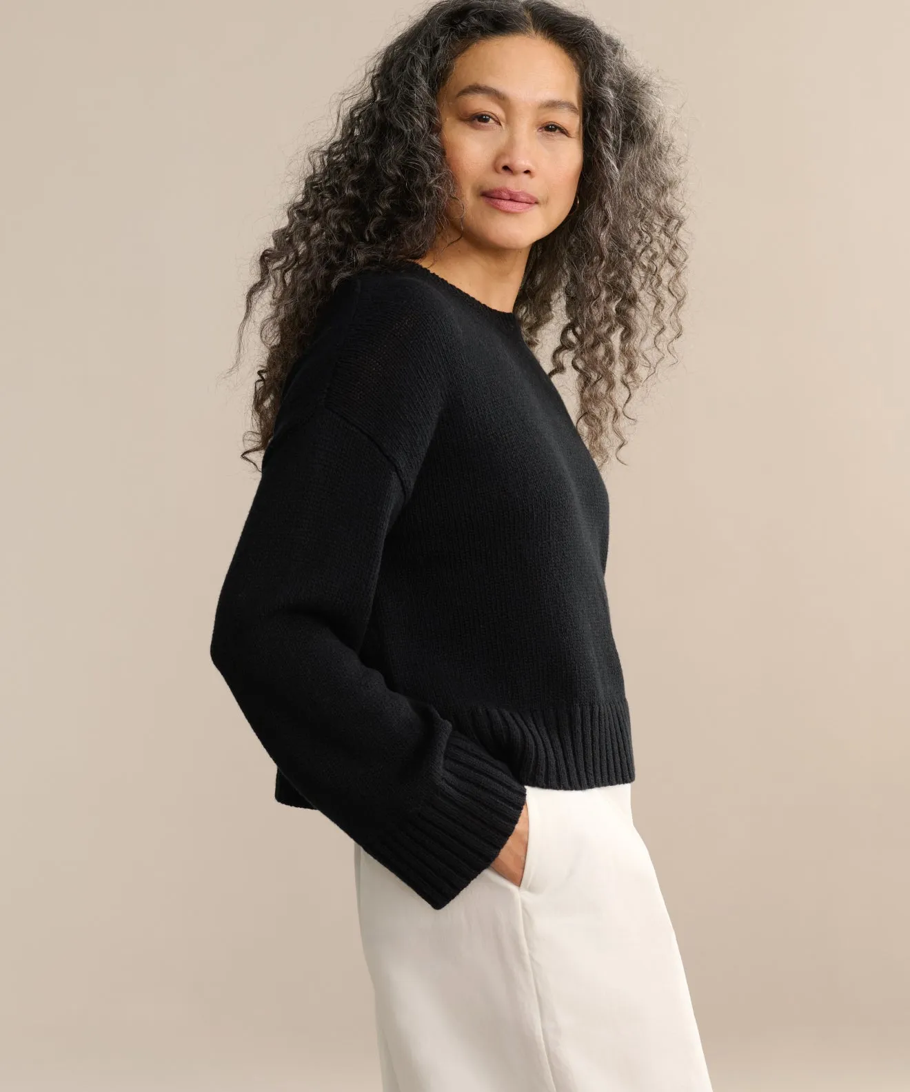 Cameron Crewneck Recycled Material Blend Soft and Elegant