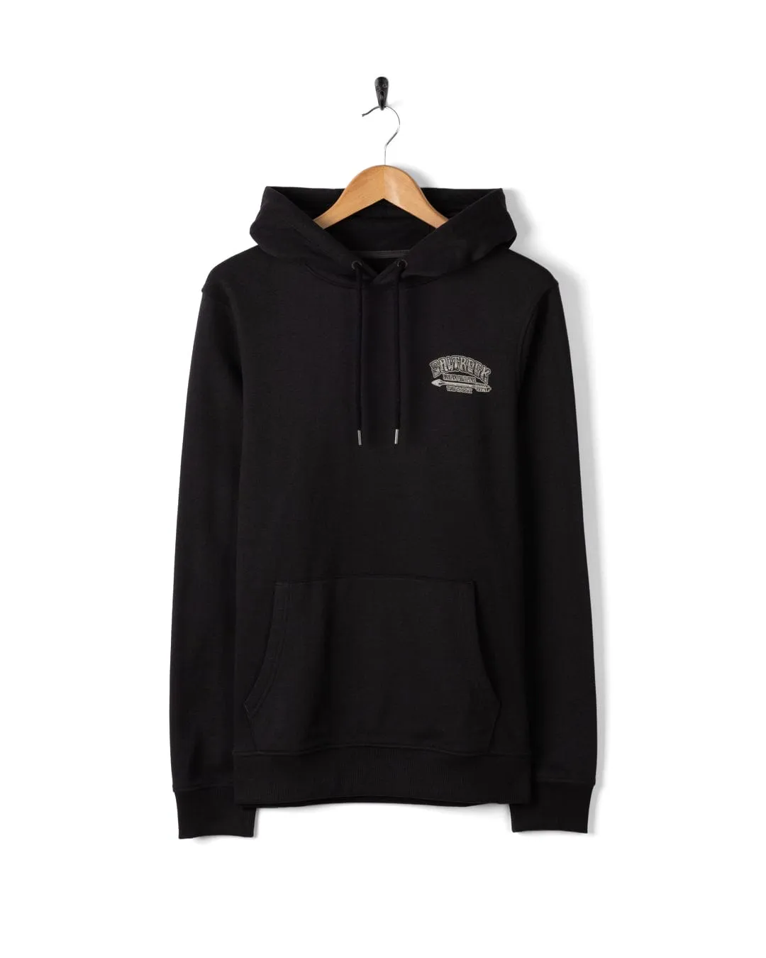 Micro Gauge Knitting Split - Mens Pop Hoodie - Black