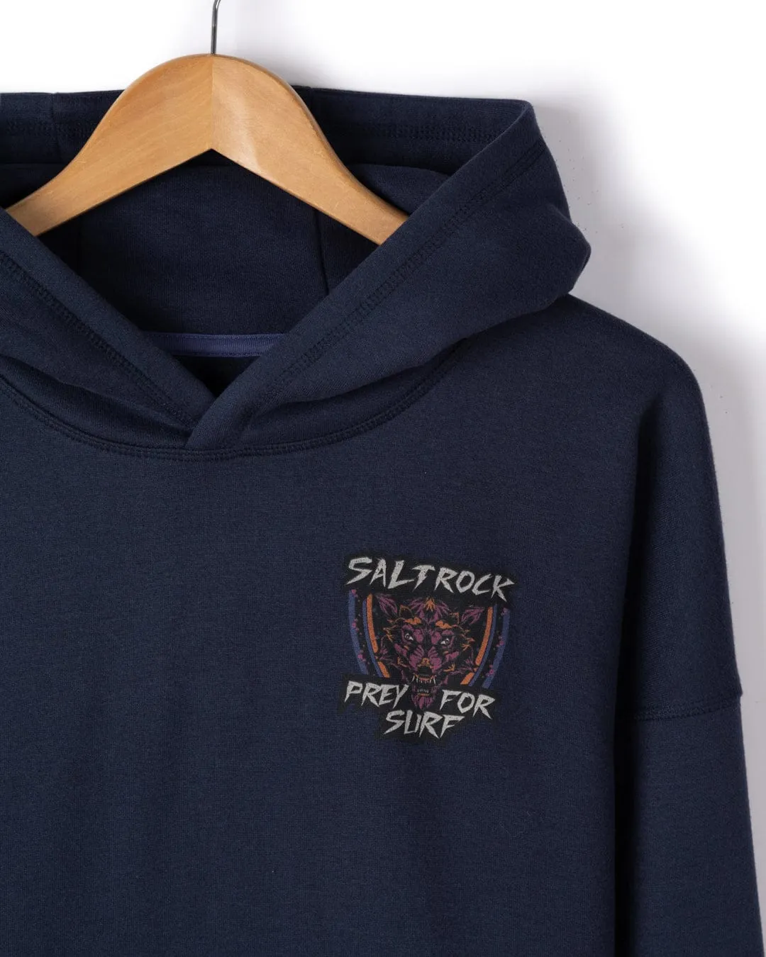 Sleek and Soft Wolfscale II - Mens Oversized Pop Hoodie - Blue