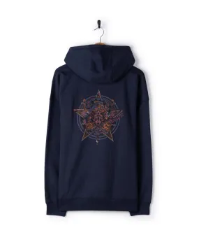 Wolfscale II - Mens Oversized Pop Hoodie - Blue Premium Cotton Blend Modern Knitwear