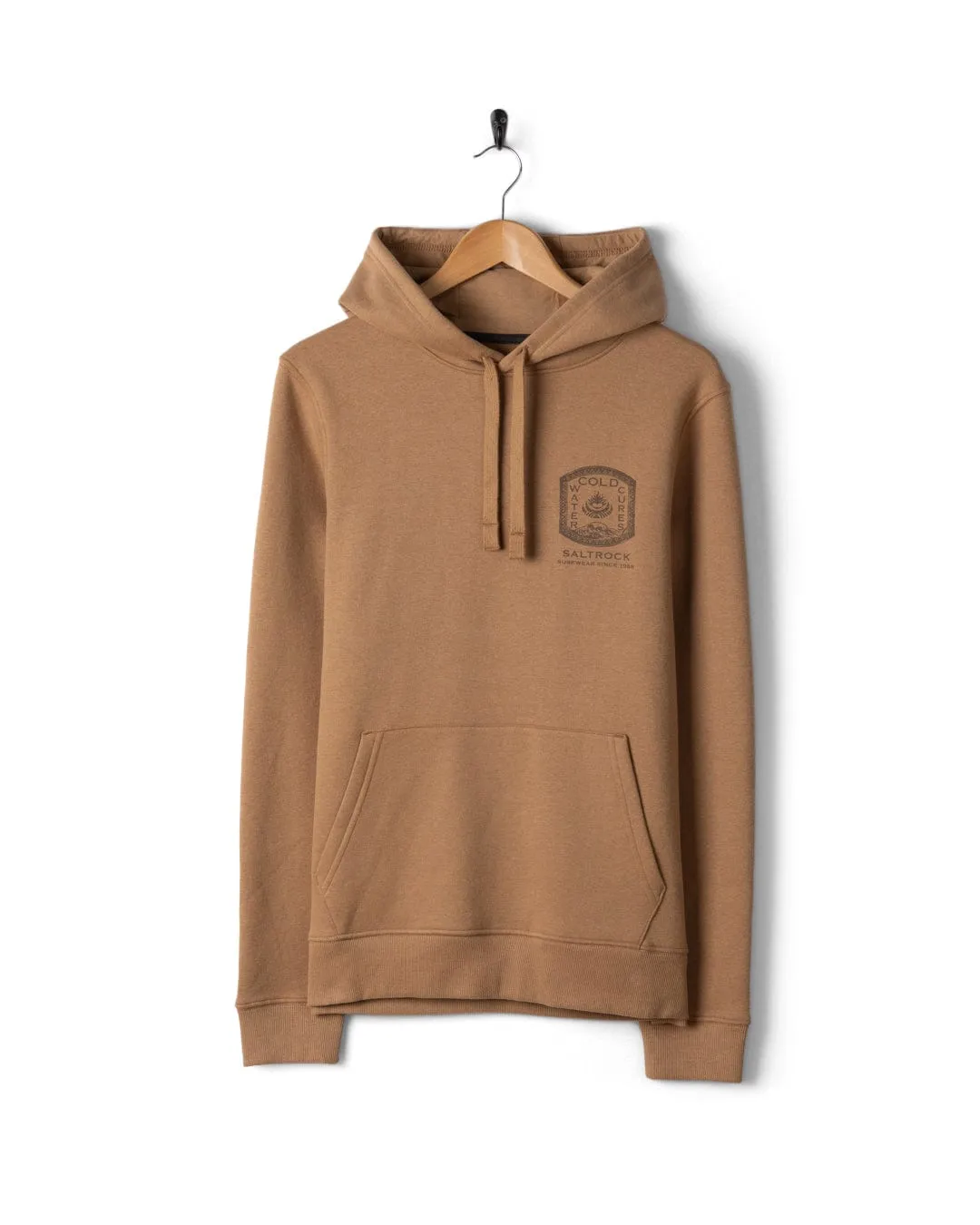 Cold Water Cures - Mens Pop Hoodie - Brown Waffle Knit