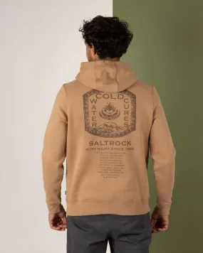 Cold Water Cures - Mens Pop Hoodie - Brown Wrinkle Free Material