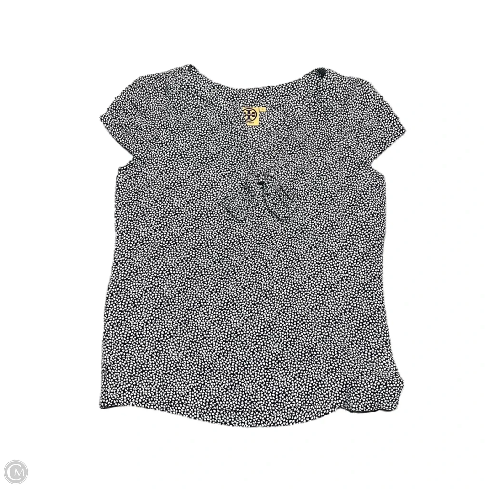 All-Purpose Comfort Top Short Sleeve Designer By Tory Burch In Blue & White, Size: M