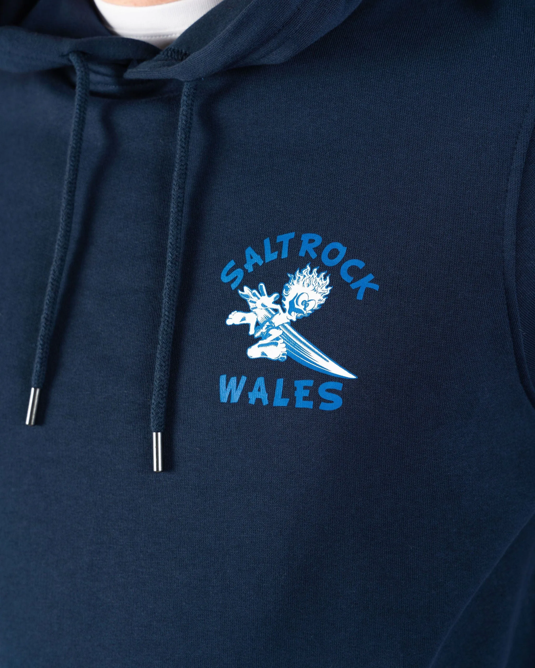 Cozy Hug Wave Rider Wales -  Mens Pop Hoodie - Blue