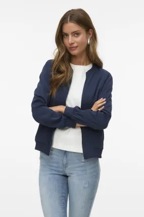 Elastic Cuff Adjustment Coco Navy Zip Blazer