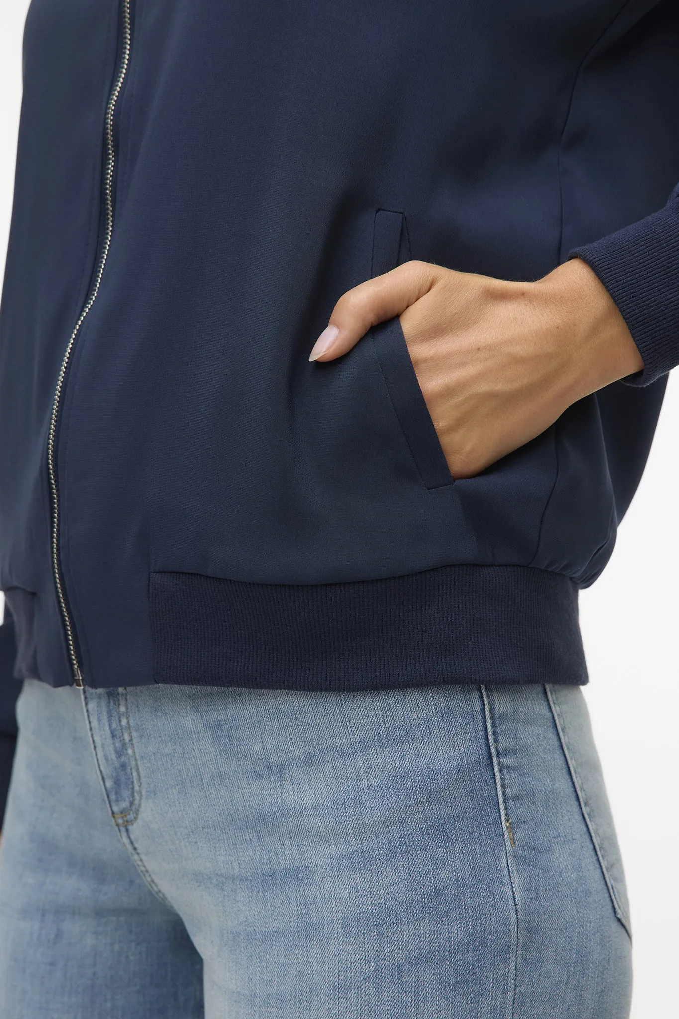 Coco Navy Zip Blazer Comfortable Feel