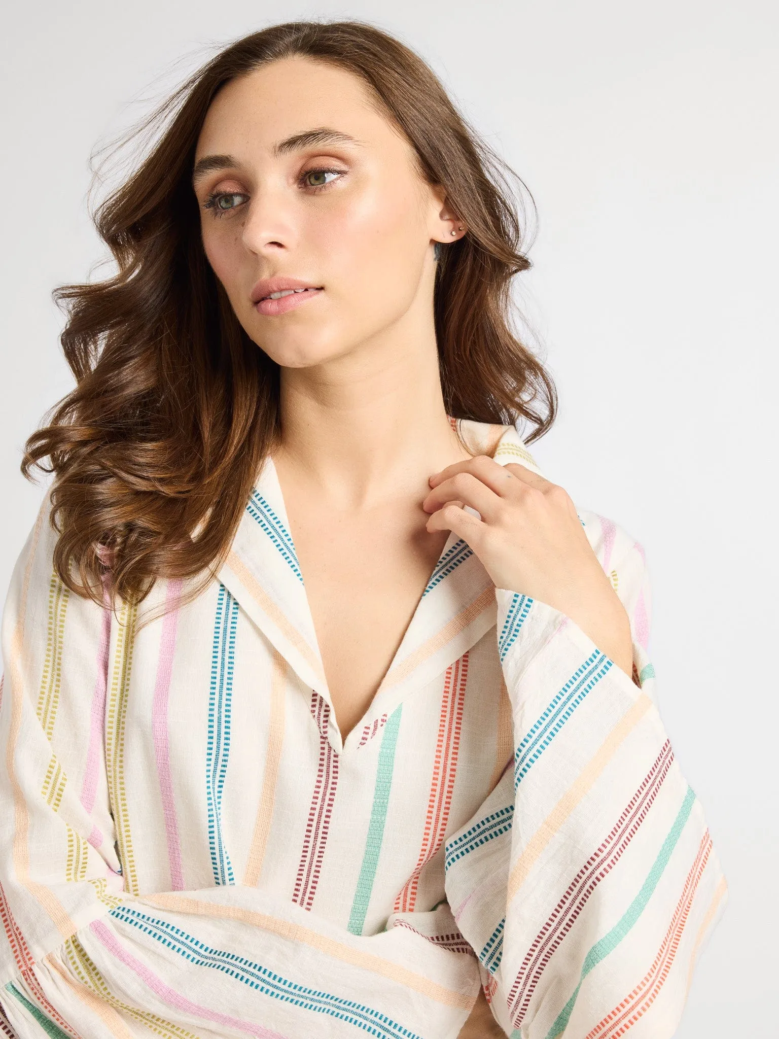 Chloe Dress in Mallorca Stripe Versatile Wearable Sleek and Simple