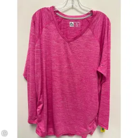 preshrunk Athletic Top Long Sleeve Crewneck By Rbx In Pink, Size: 2x