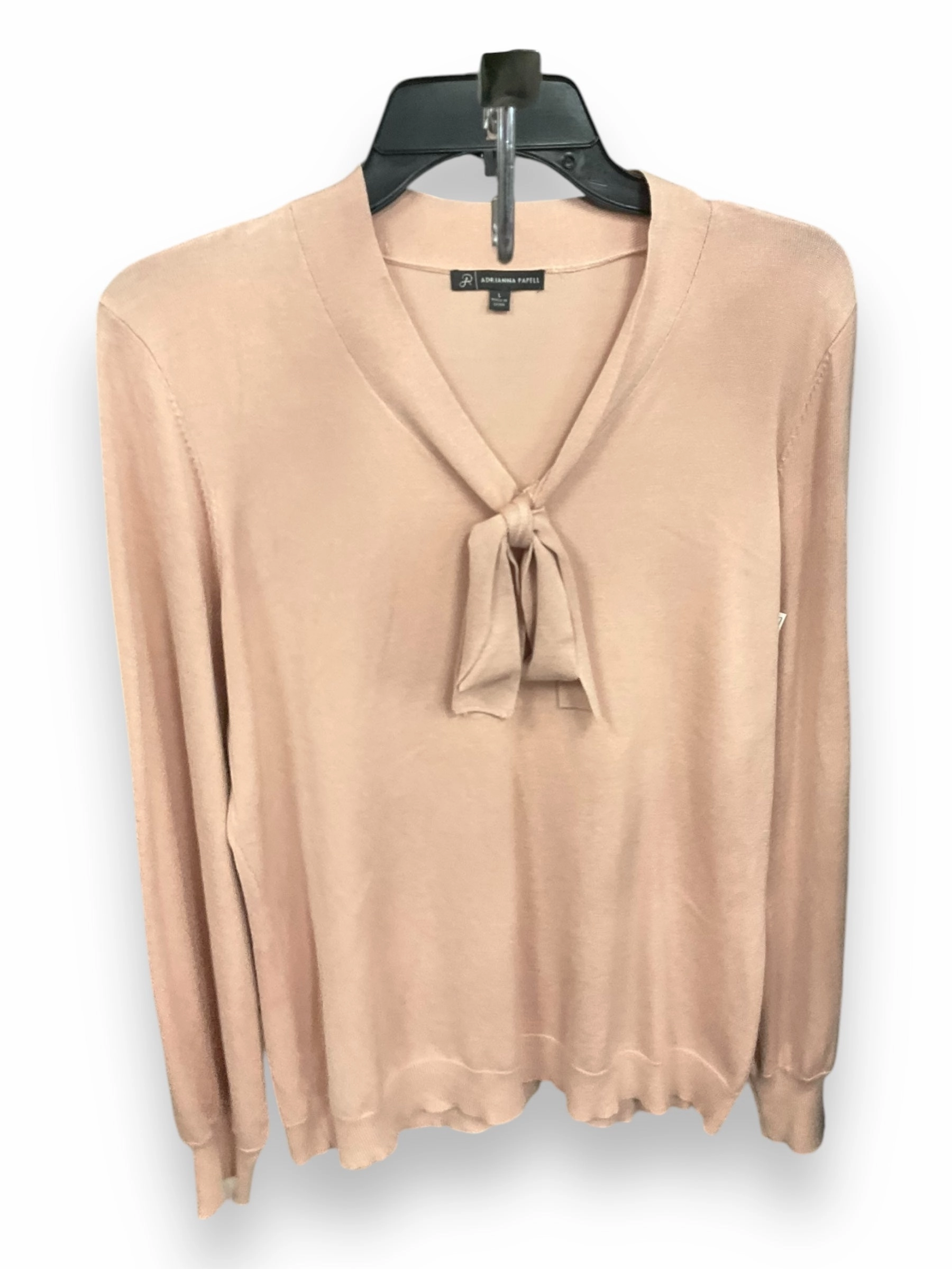 Top Long Sleeve By Adrianna Papell In Pink, Size: L Bound Edges