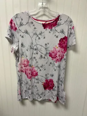 Casual Flex Fit White Top Short Sleeve Designer Ted Baker, Size S