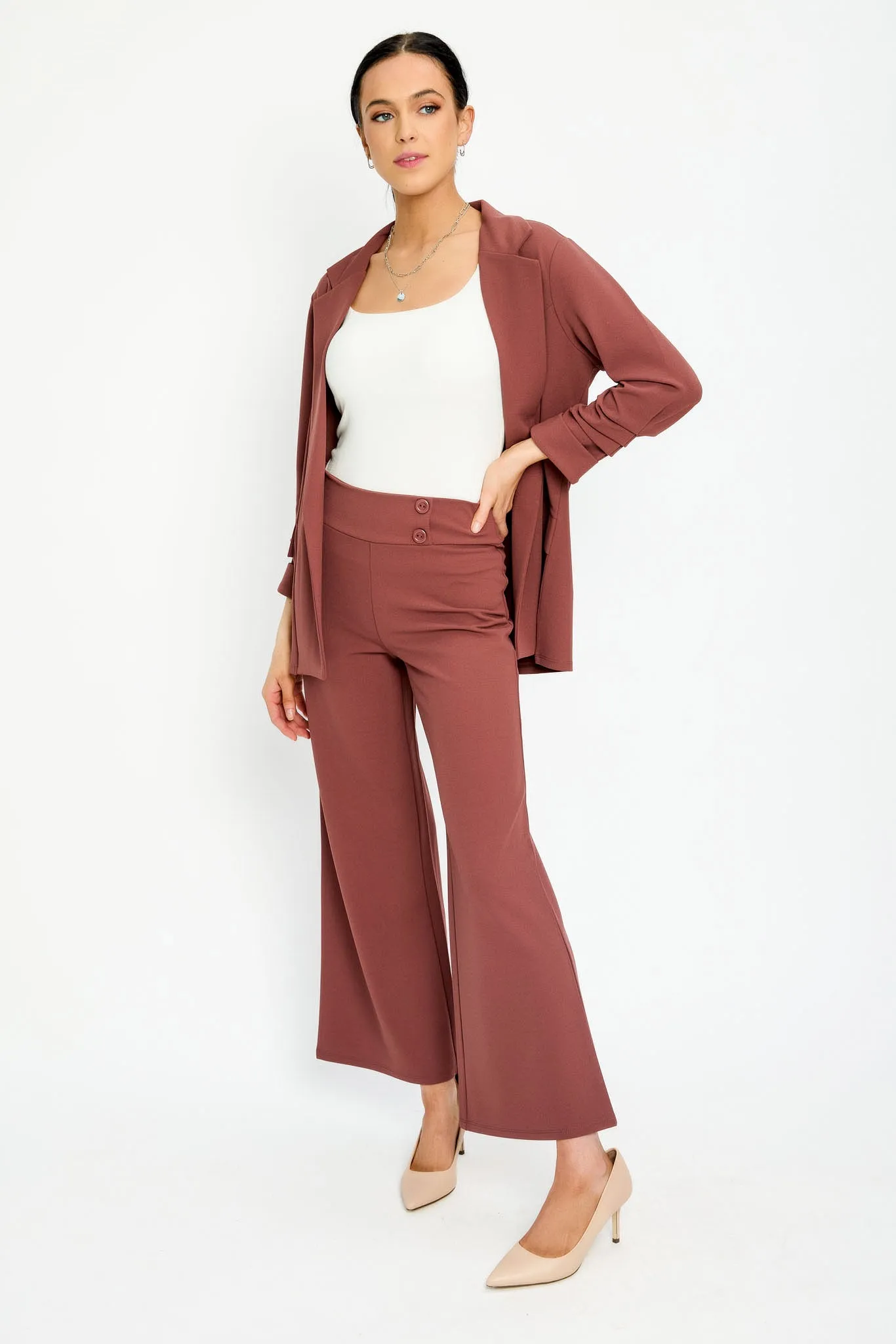Wide Leg Pants with Short Inseam No Iron