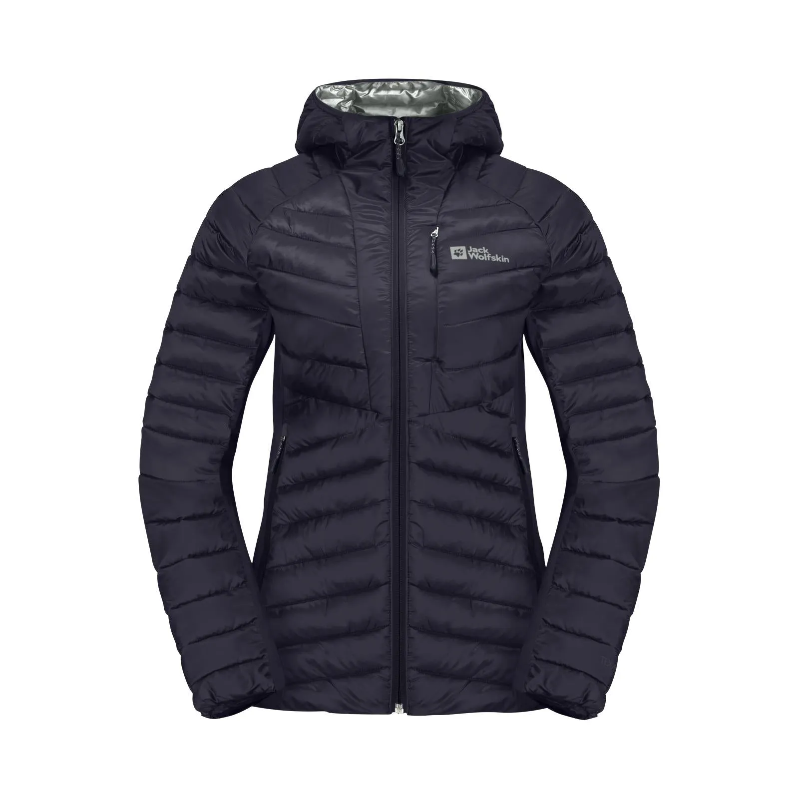 Belted Style Scratch Resistant Zippers Jack Wolfskin Womens Routeburn Hooded Padded Jacket
