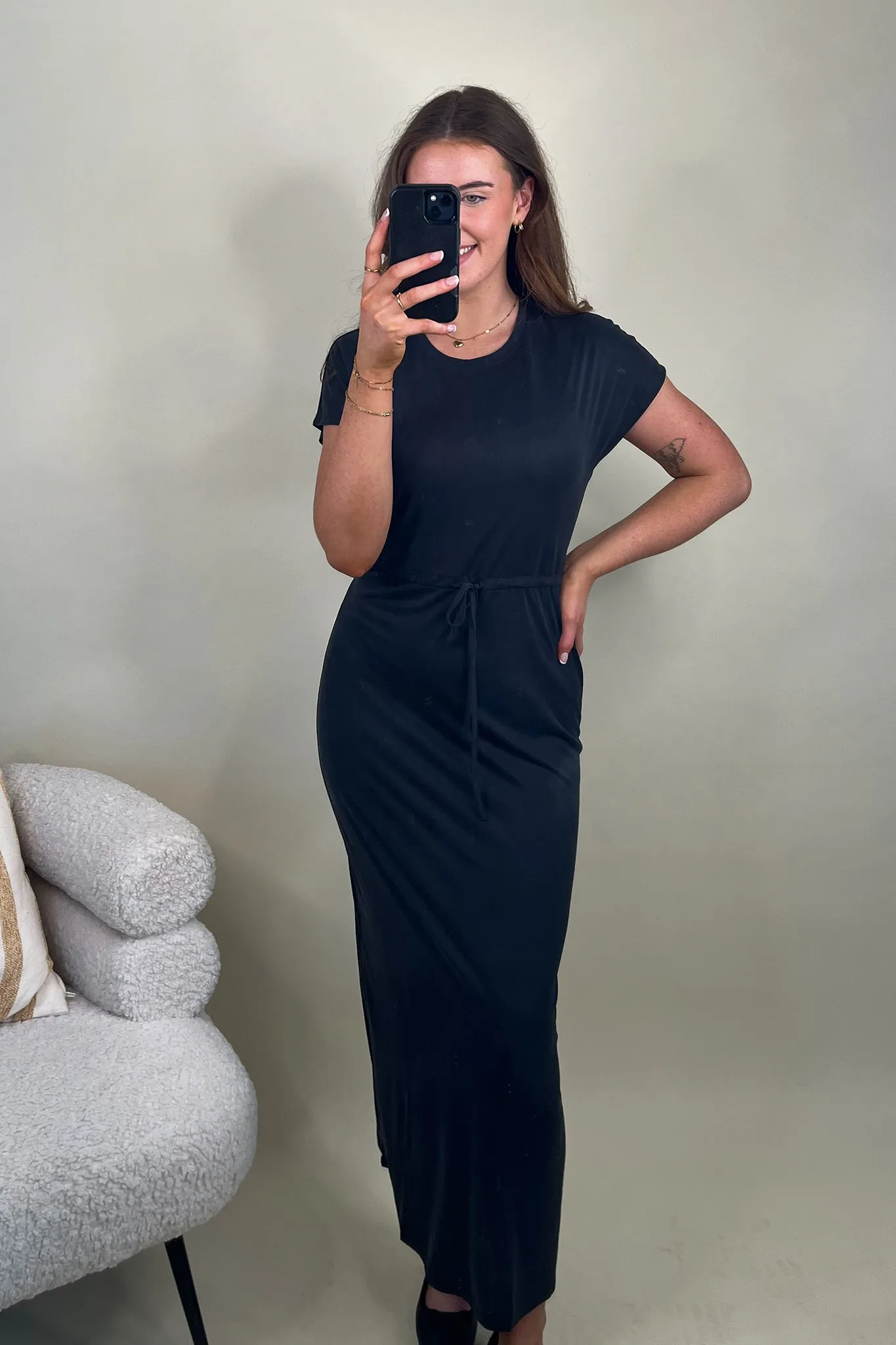 Light Soft Hannah Black T-Shirt Dress
