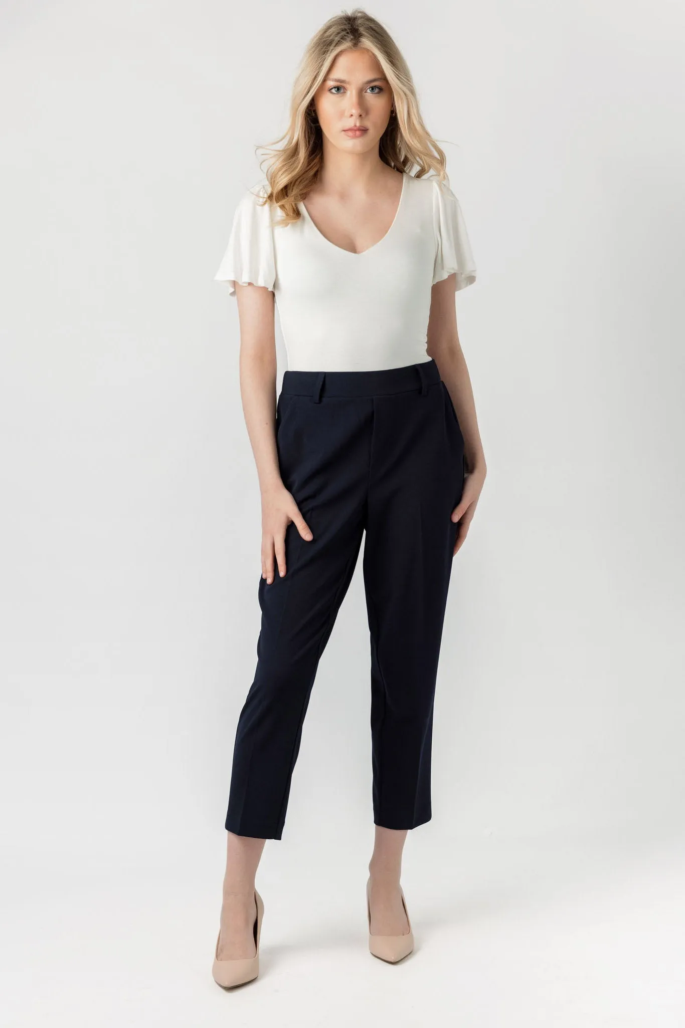 Knit Crepe Cropped Trouser Seamless Comfort