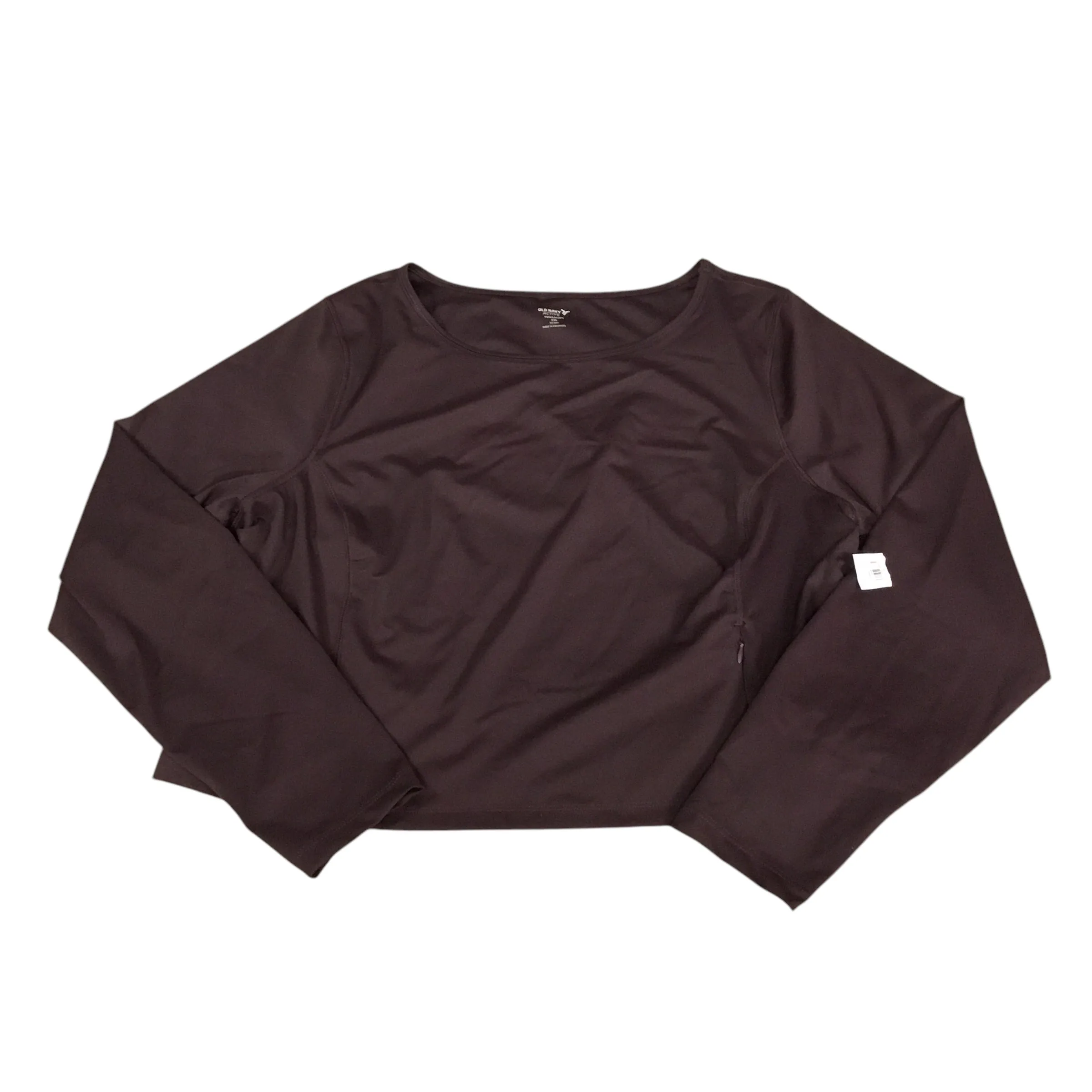 Athletic Top Long Sleeve Crewneck By Old Navy In Brown, Size: 2x Weighted Hem Design AllSeason Wearability
