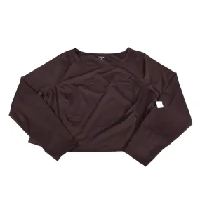 Athletic Top Long Sleeve Crewneck By Old Navy In Brown, Size: 2x Weighted Hem Design AllSeason Wearability
